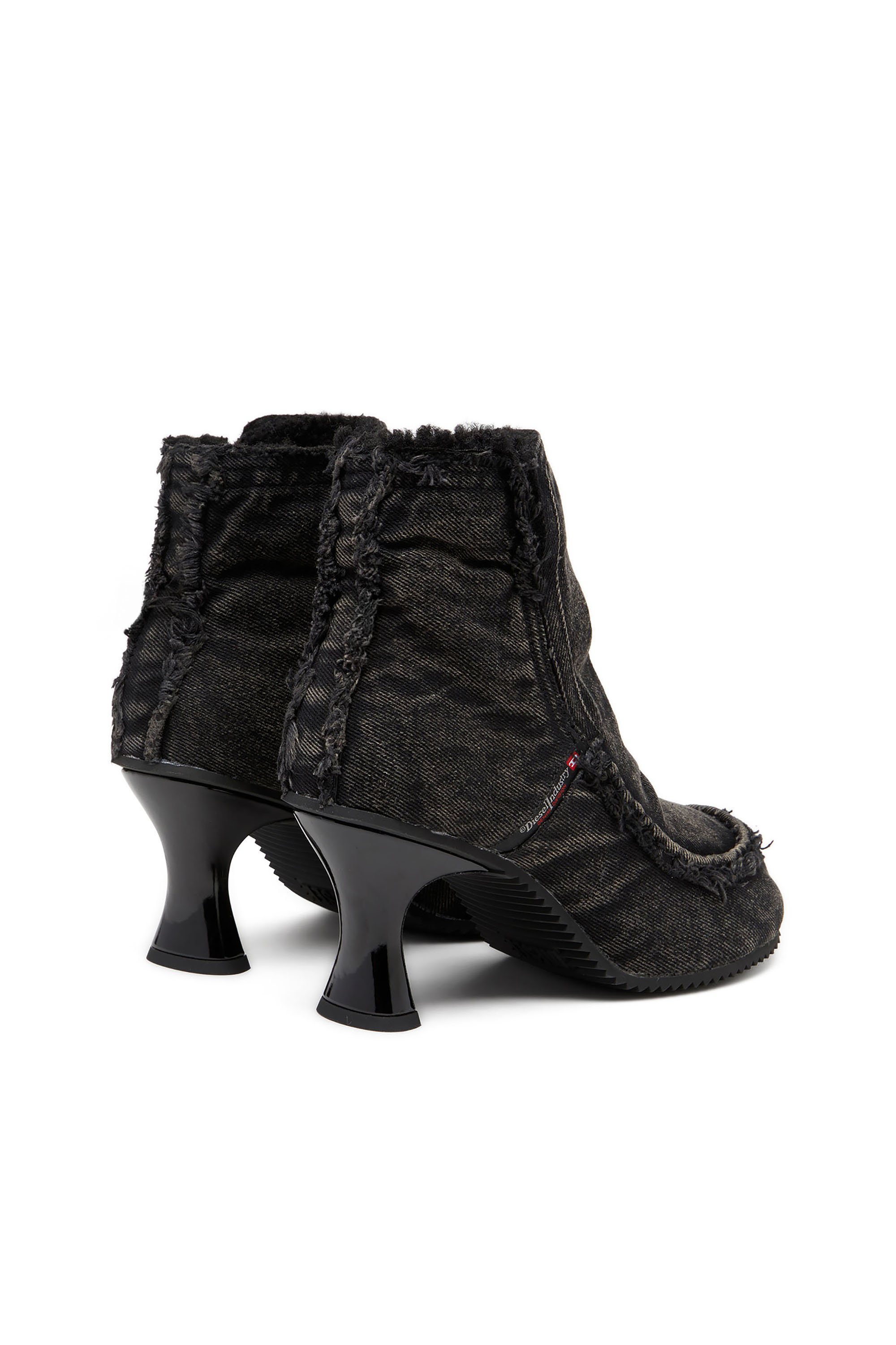 D-WOODSTOCK HEEL AB, Black Diesel - D-WOODSTOCK HEEL AB, Woman's D-Woodstock - Denim boots with heel in Black - 3