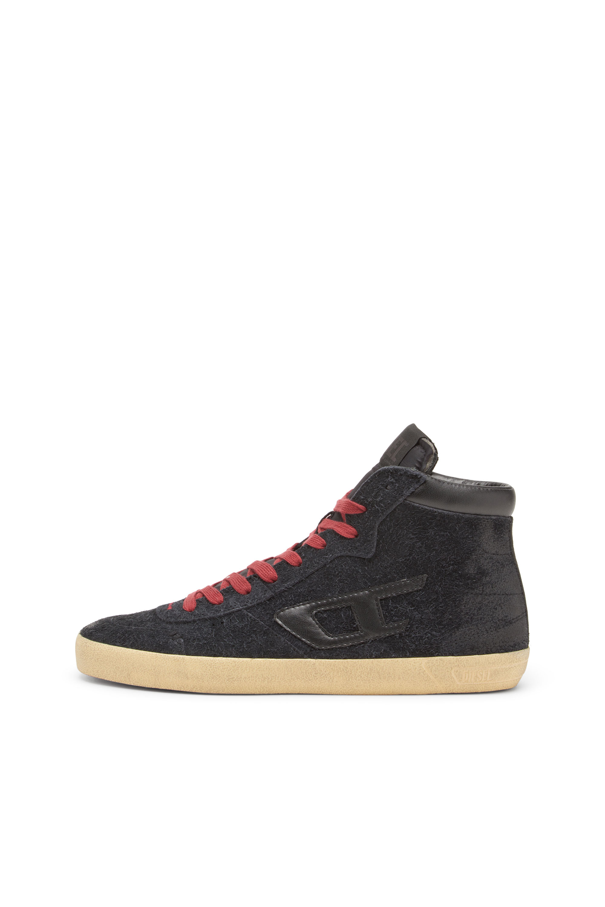 Diesel - S-LEROJI MID, Man's S-Leroji-High-top sneakers in hairy suede in Black - 8