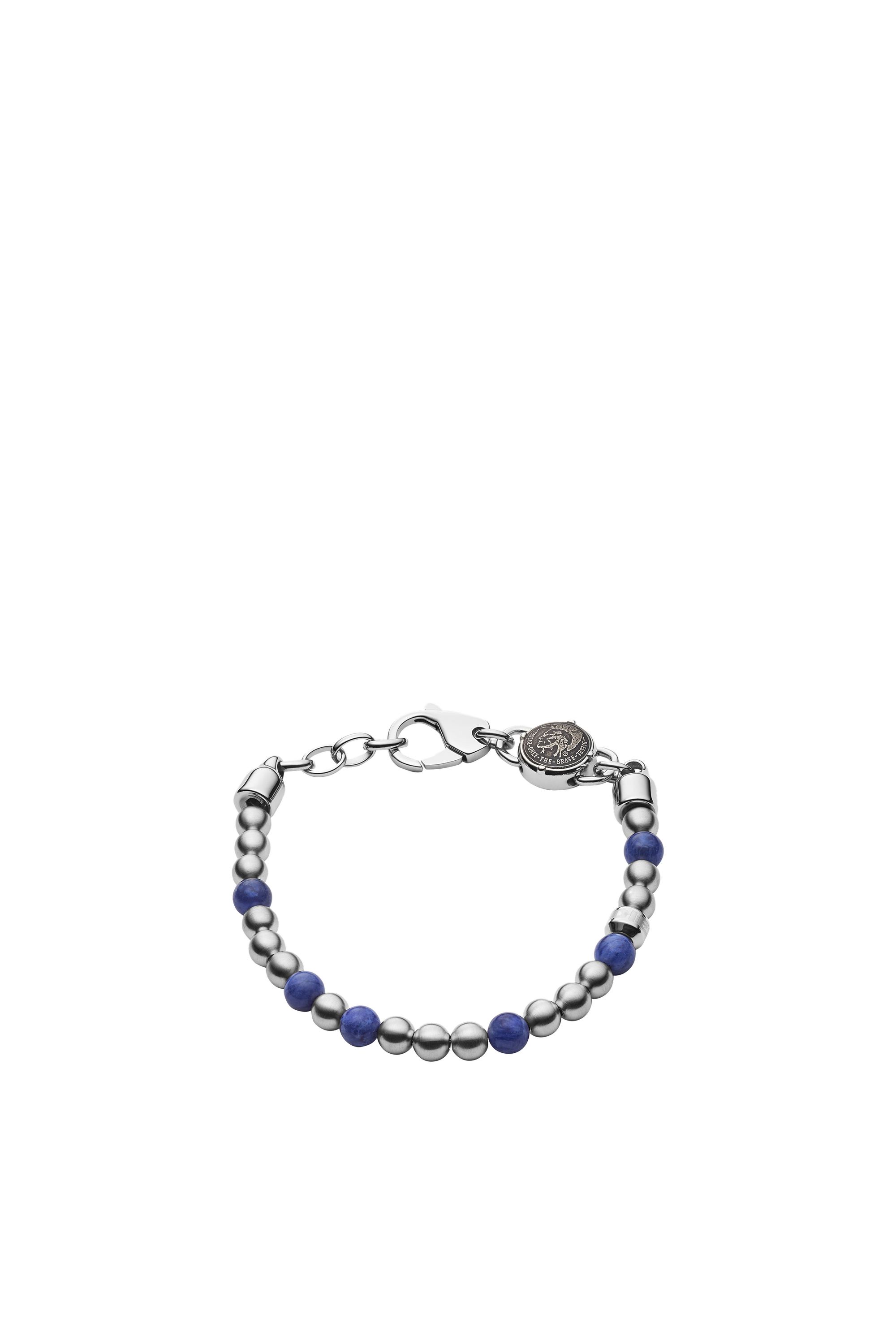 Diesel - DX1196, Man's Beaded two-tone semi-precious bracelet in Silver - 1