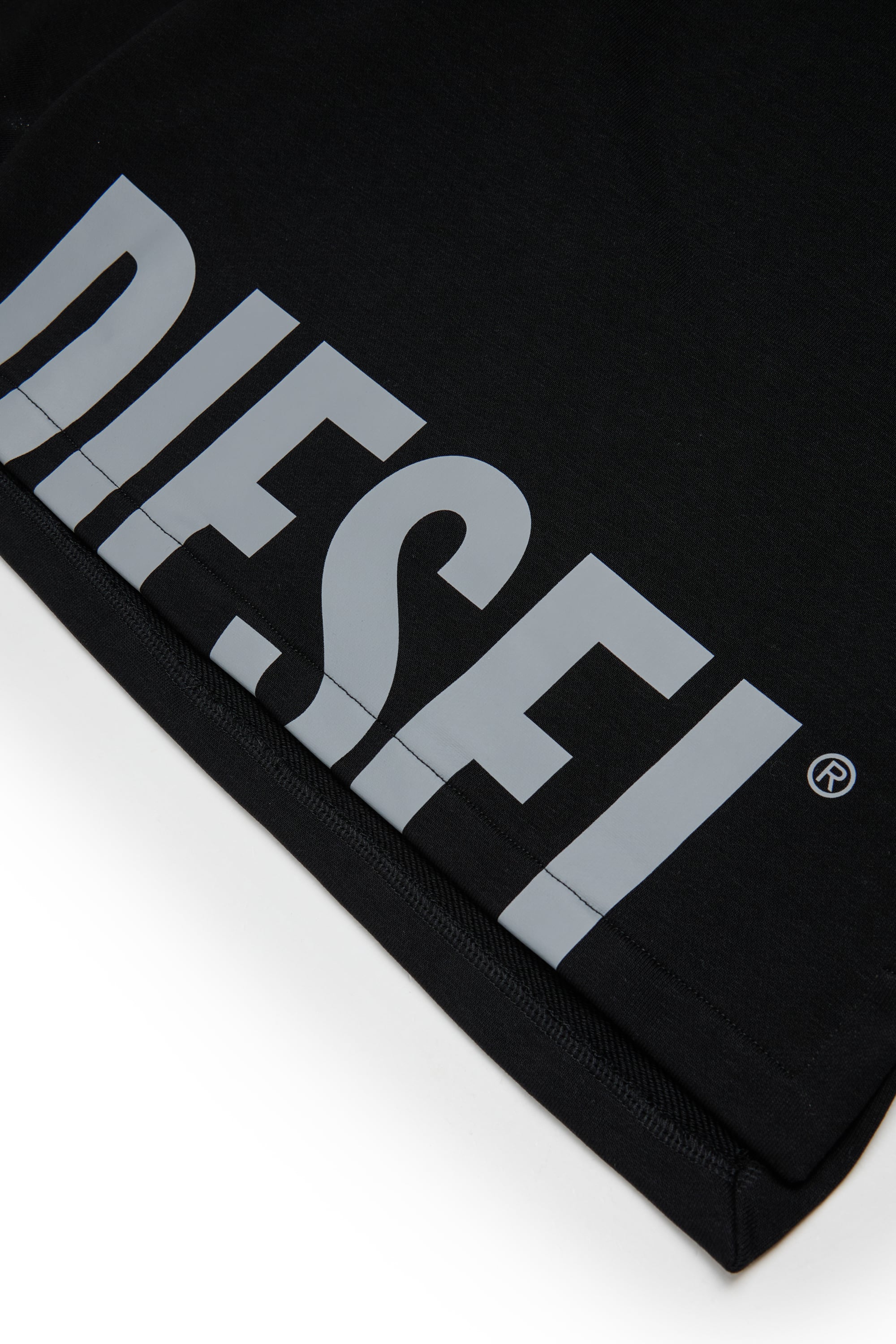 Diesel - SRES OVER, Man's Sweatshirt cut-off logo print in Black - 4