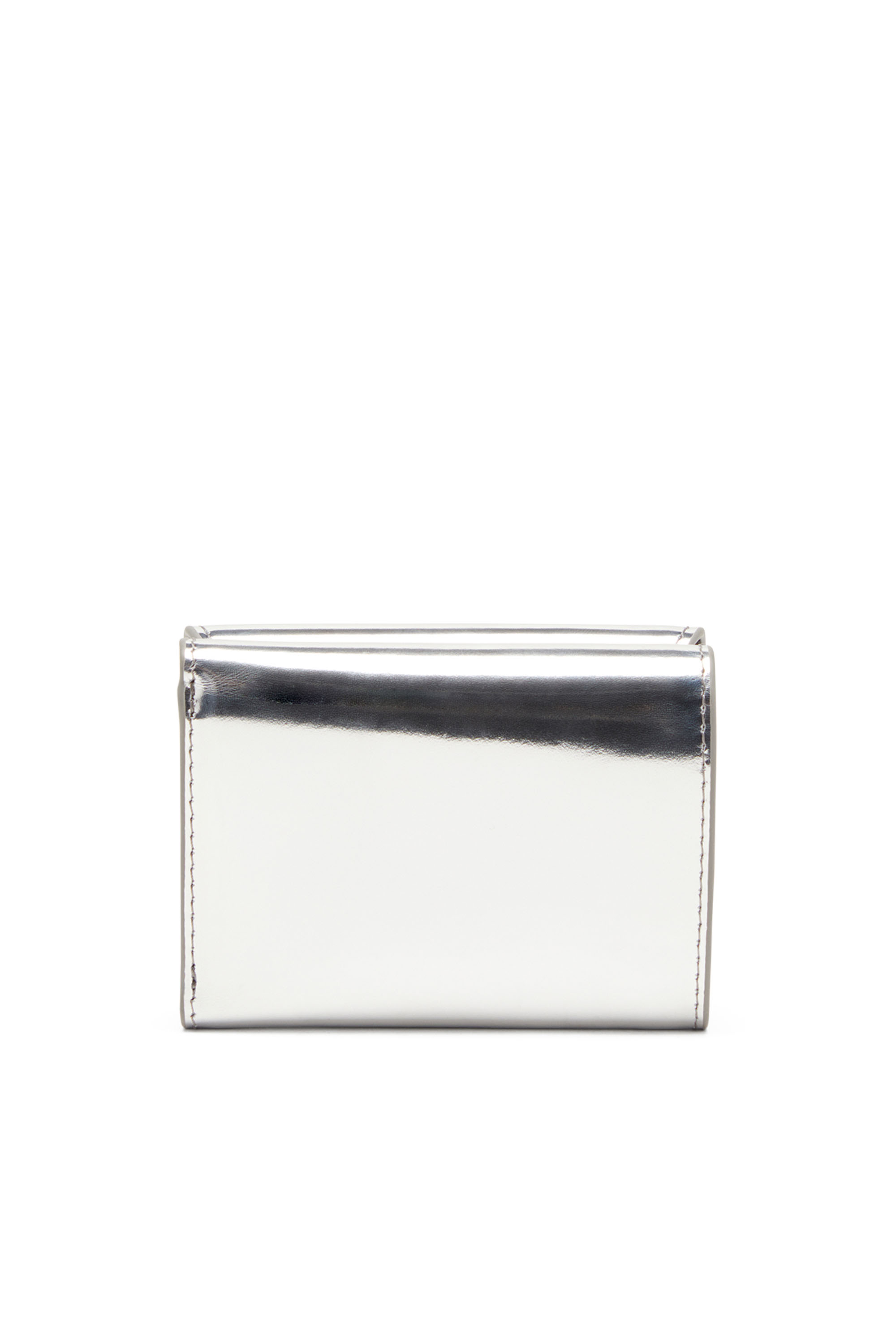 1DR TRI FOLD COIN XS II, Silver Diesel - 1DR TRI FOLD COIN XS II, Woman's Tri-fold wallet in mirrored leather in Silver - 2