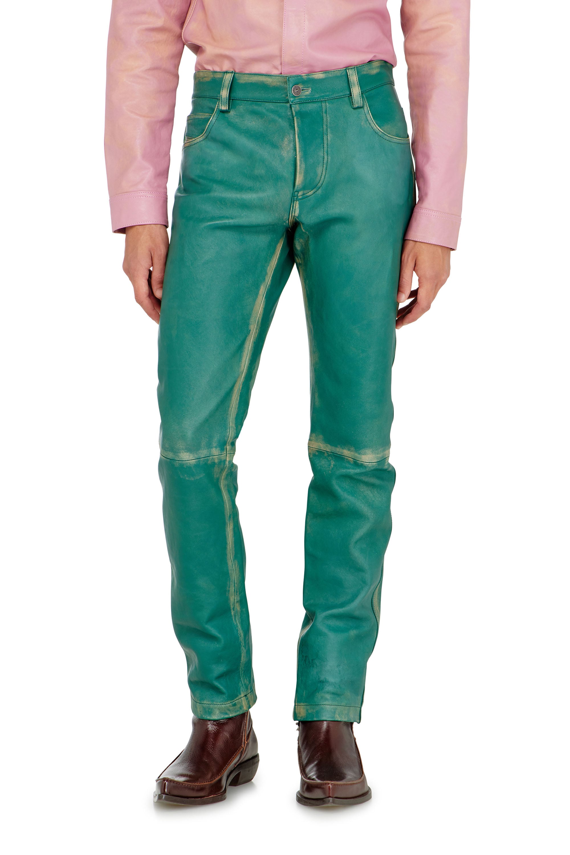 Diesel - P-OCKET, Man's Pants in treated leather in null - 1
