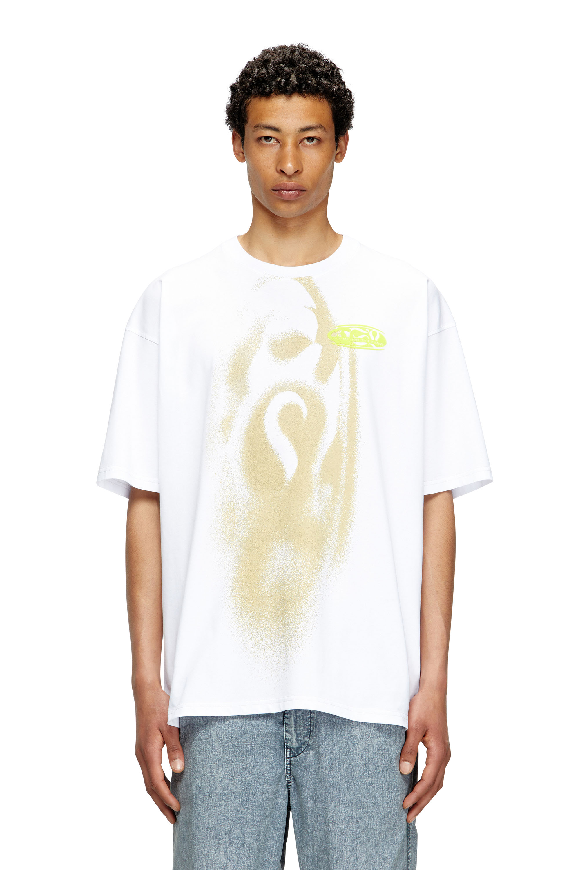 Diesel - T-BOXT-T7, Man's T-shirt with spray-effect print in White - 1
