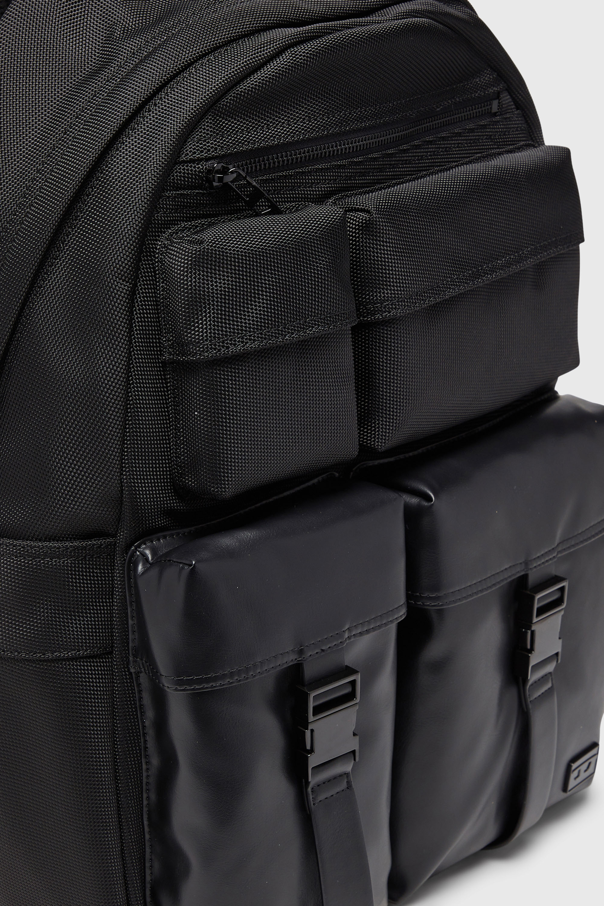 Diesel - MULTI-PKTS BACKPACK X, Unisex's Multi-Pkts - Backpack in nylon with front pockets in Black - 5