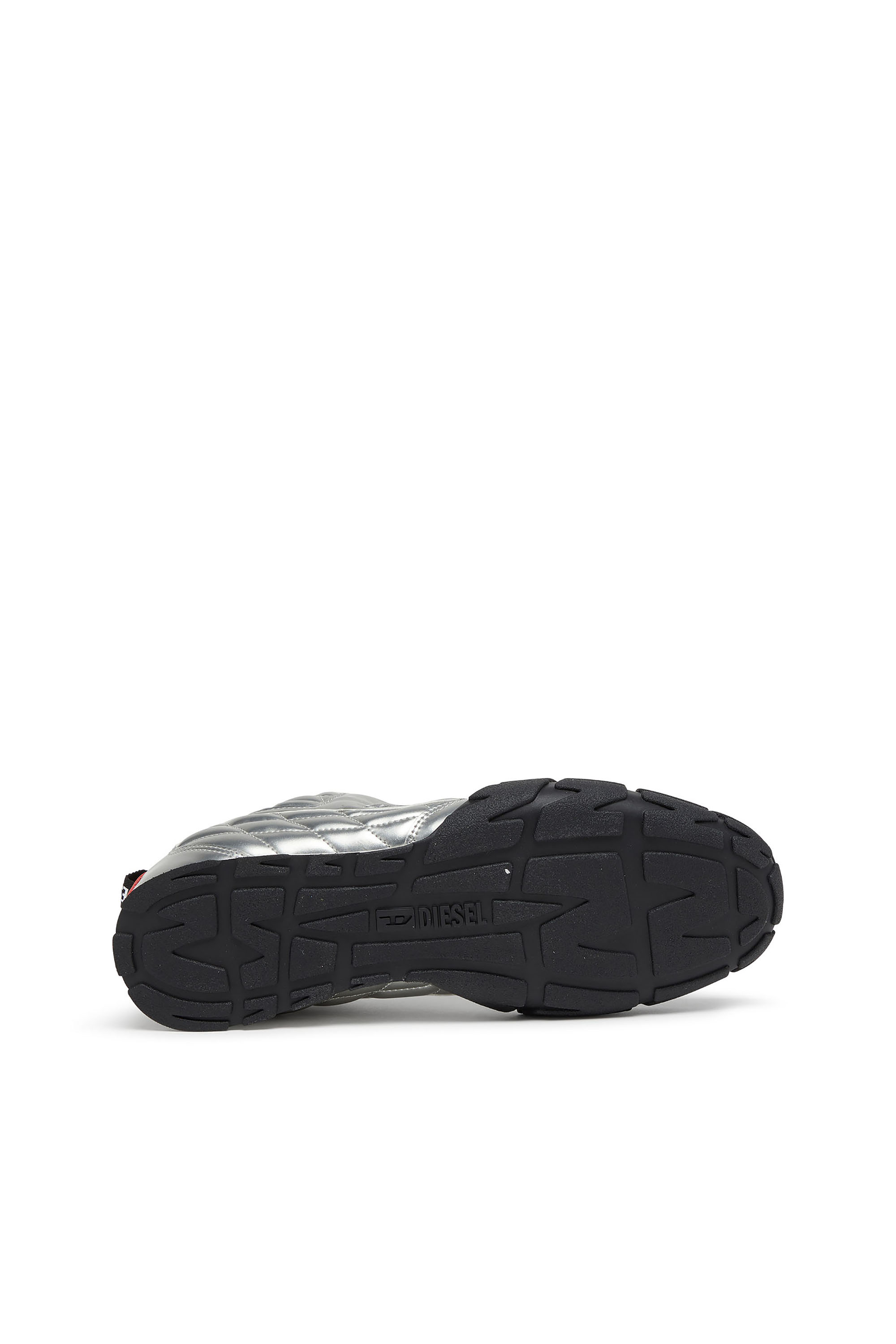 Diesel - S-PAGODHA LOW, Man's S-Pagodha-Quilted metallic sneakers in Silver/Black - 5