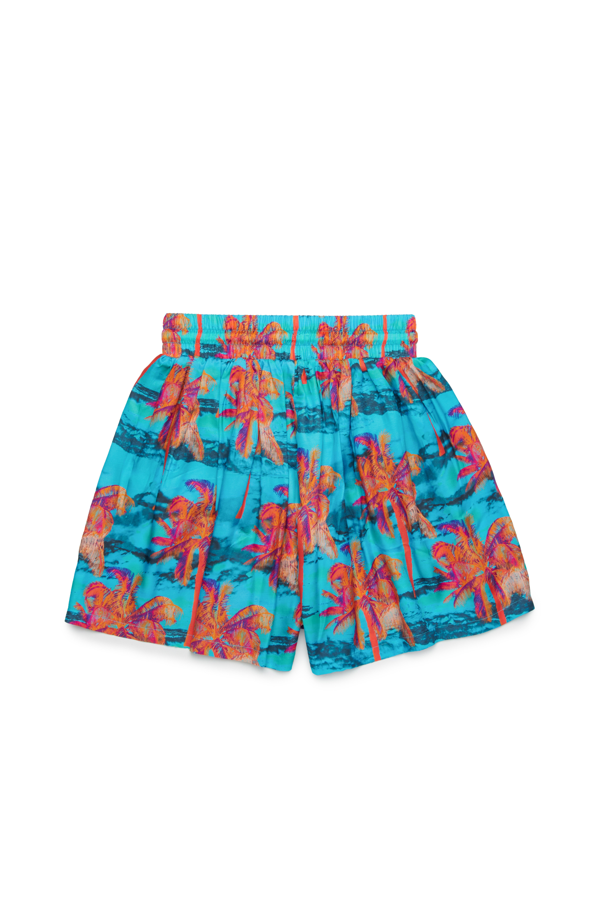 Diesel - MPARIA, Woman's Shorts with palm trees print in Multicolor/Blue - 2