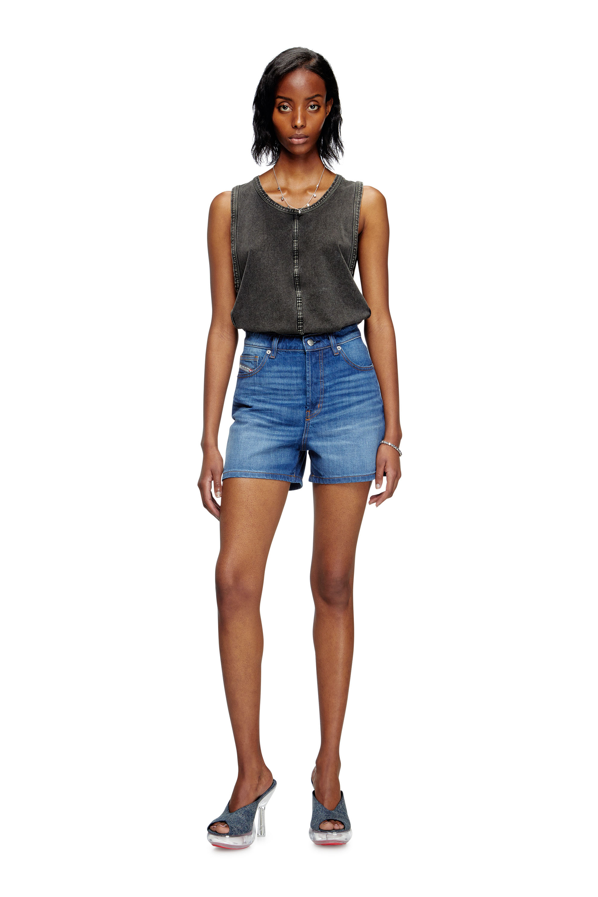 DE-JIRO, Medium blue Diesel - DE-JIRO, Woman's Denim shorts in Medium blue - 1