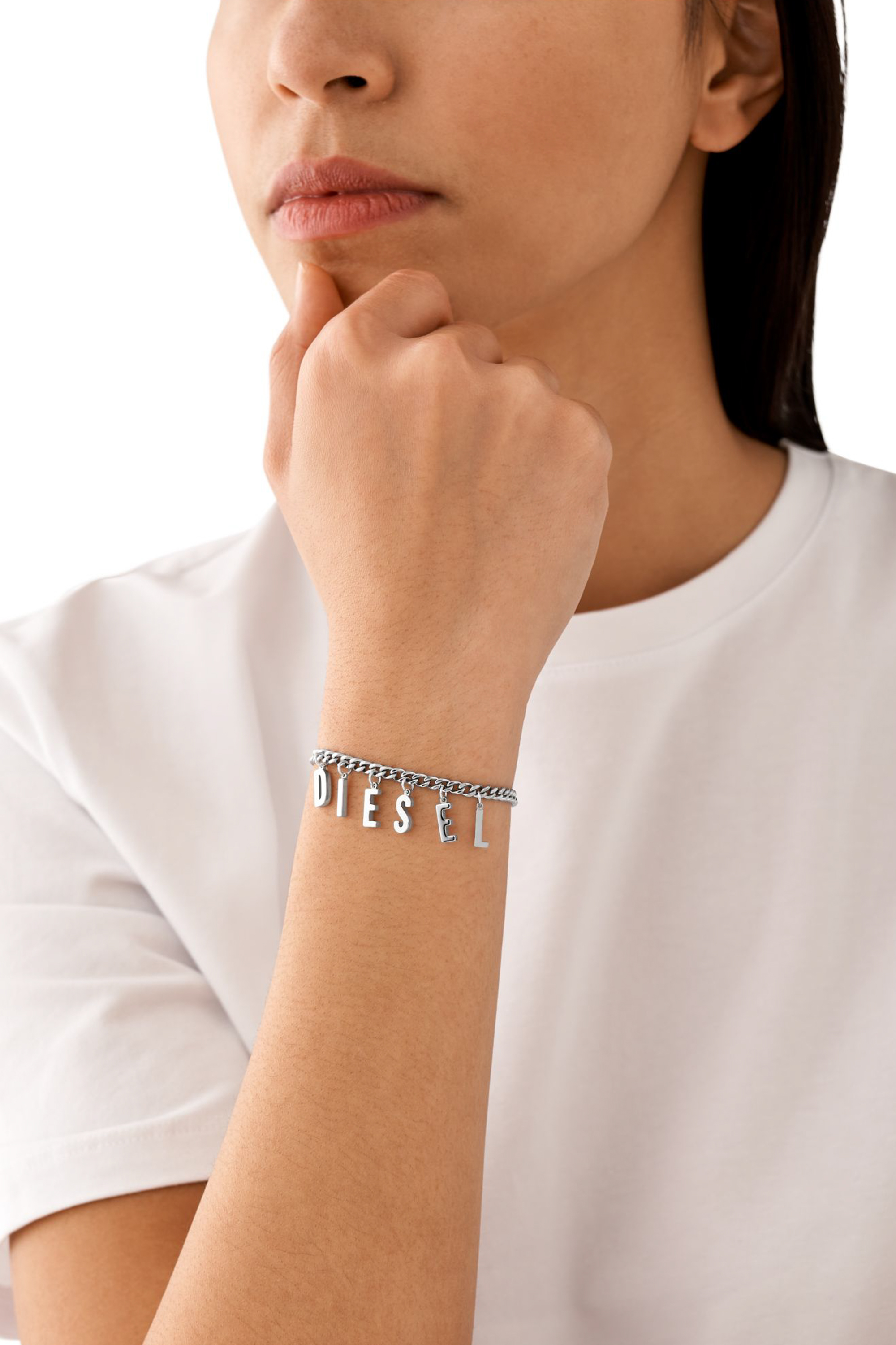 Diesel - DX1493, Unisex Stainless steel chain bracelet/anklet in Silver - Image 4