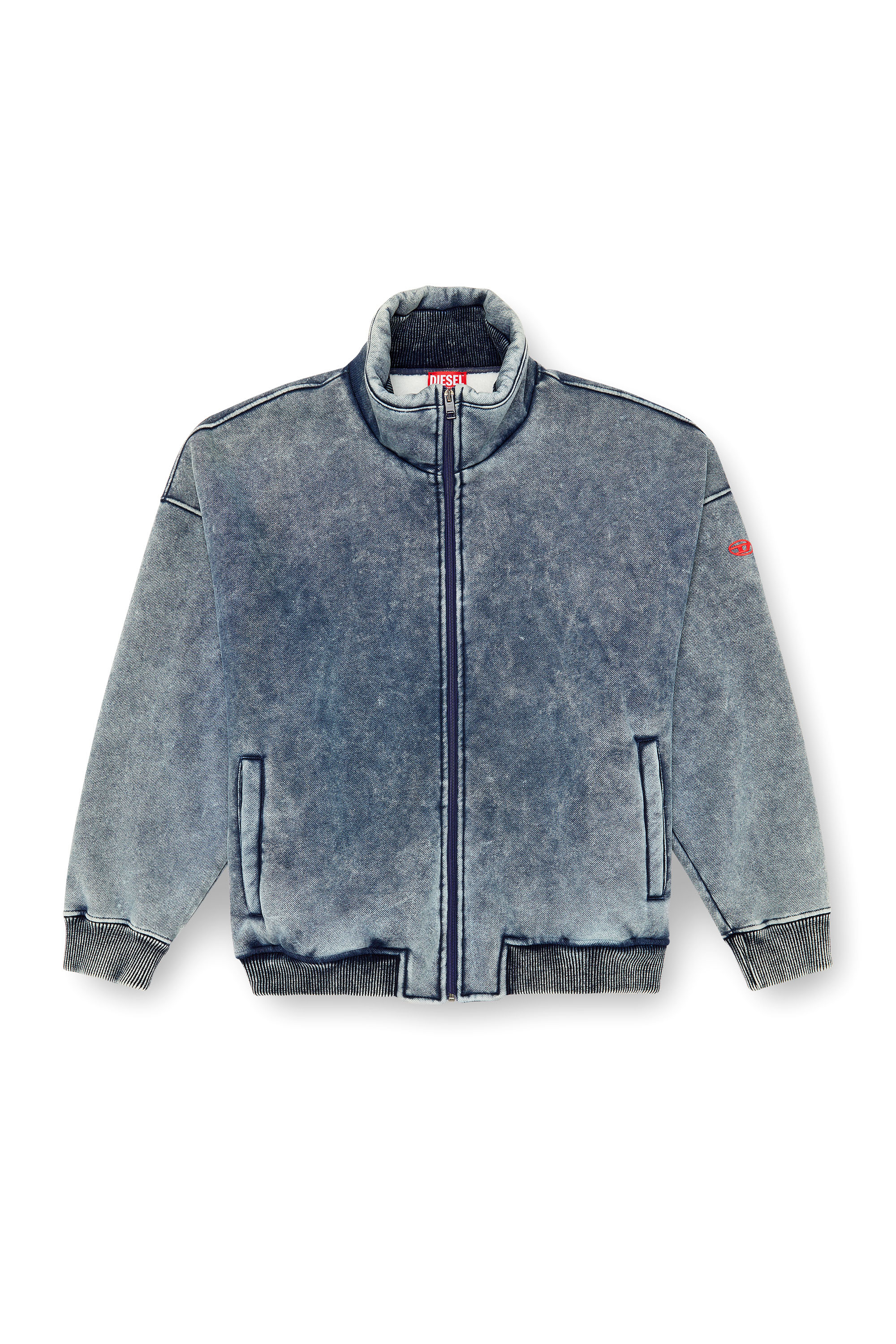 S-BATEL, Medium blue Diesel - S-BATEL, Man's Jacket in teddy-bonded jersey in Medium blue - 2