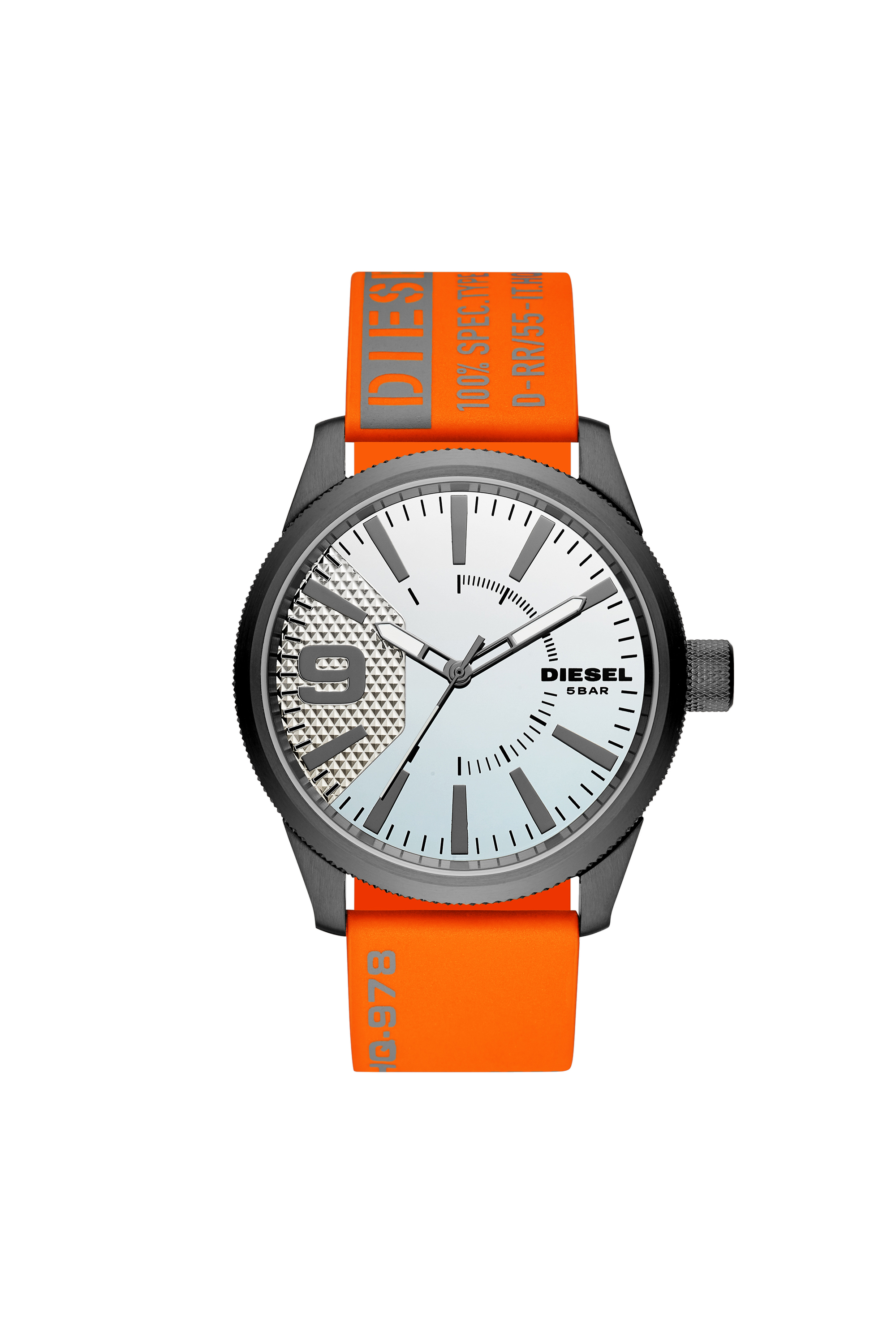 Diesel - DZ1933, Man's Rasp three-hand orange nylon watch in Orange - 1