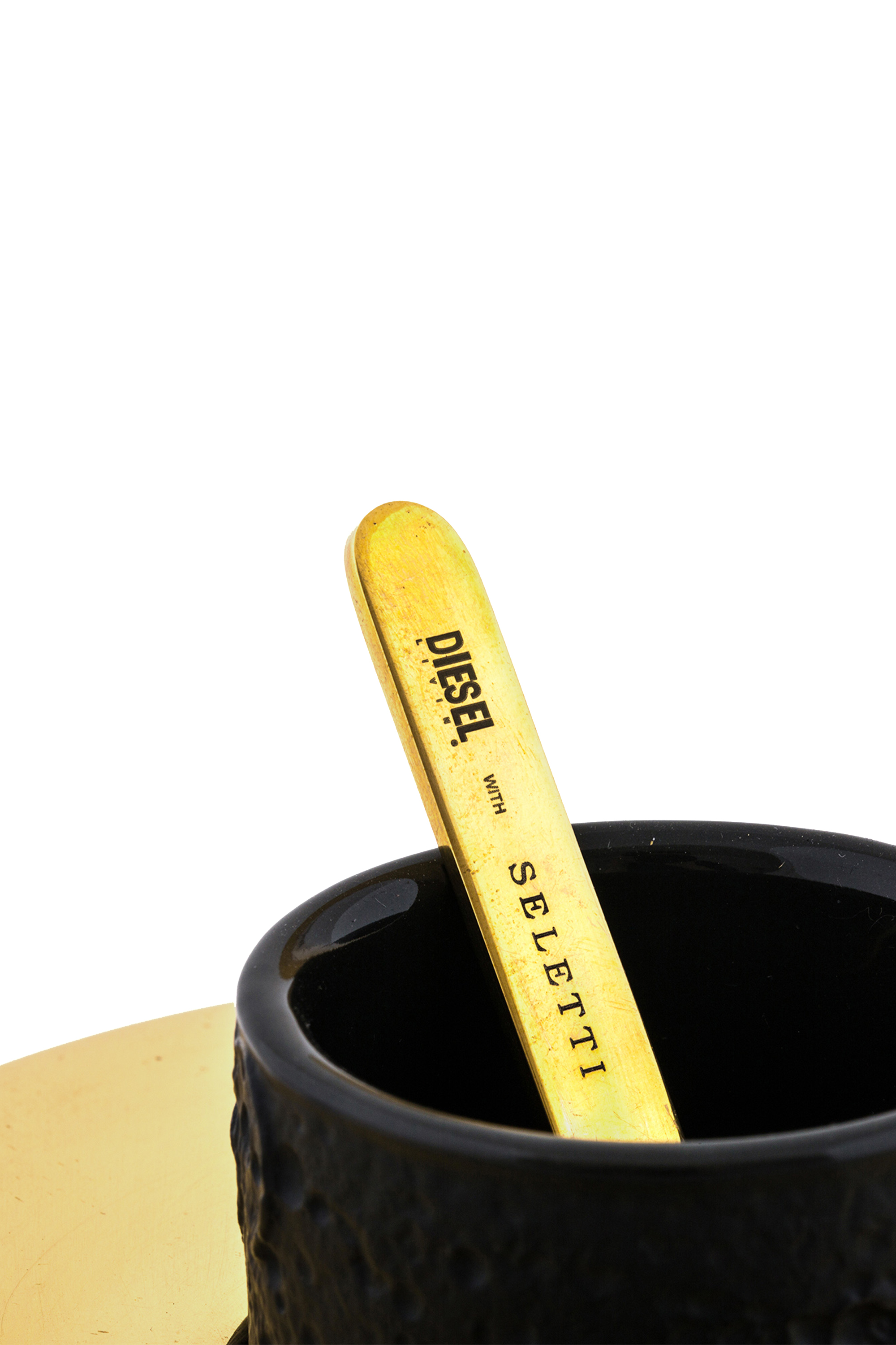 Diesel - 10873 COSMIC DINER, Unisex's Black stoneware and brass coffee set in Gold - 4