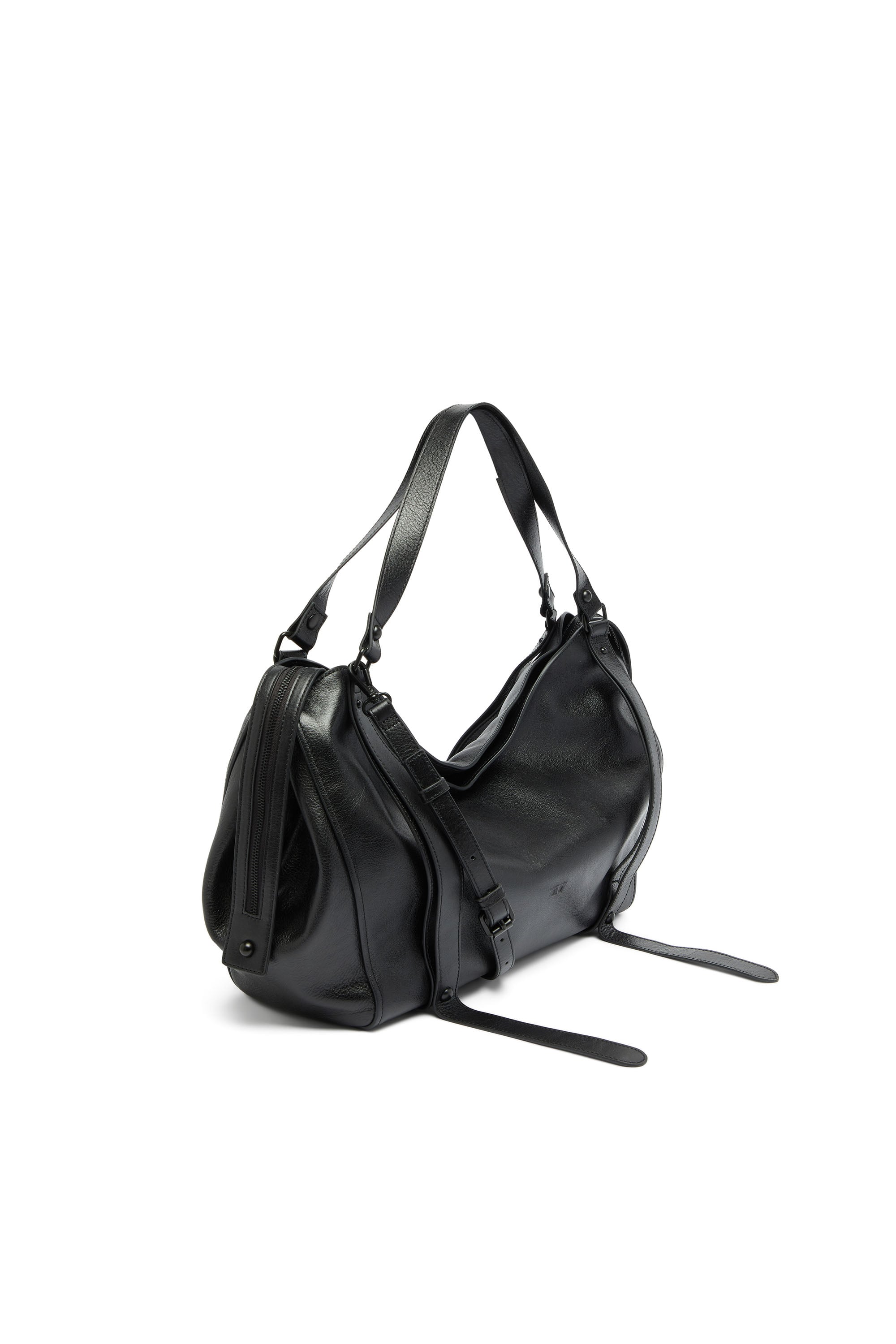 Diesel - D-ONE TOPHANDLE L, Unisex's D-One-Large top-handle bag in leather in Black - 4