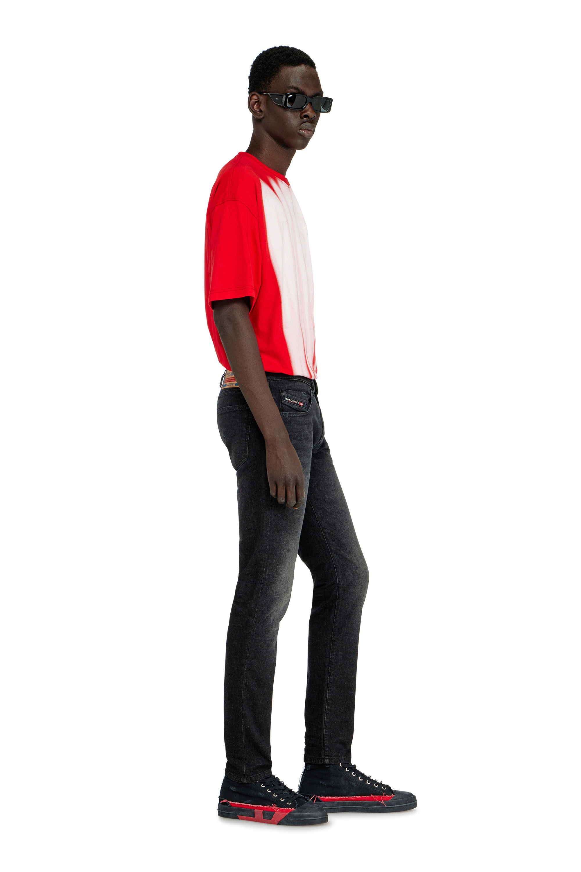 Diesel - Man's Slim Jeans 2019 D-Strukt 0DBDT, Black/Dark grey - 3