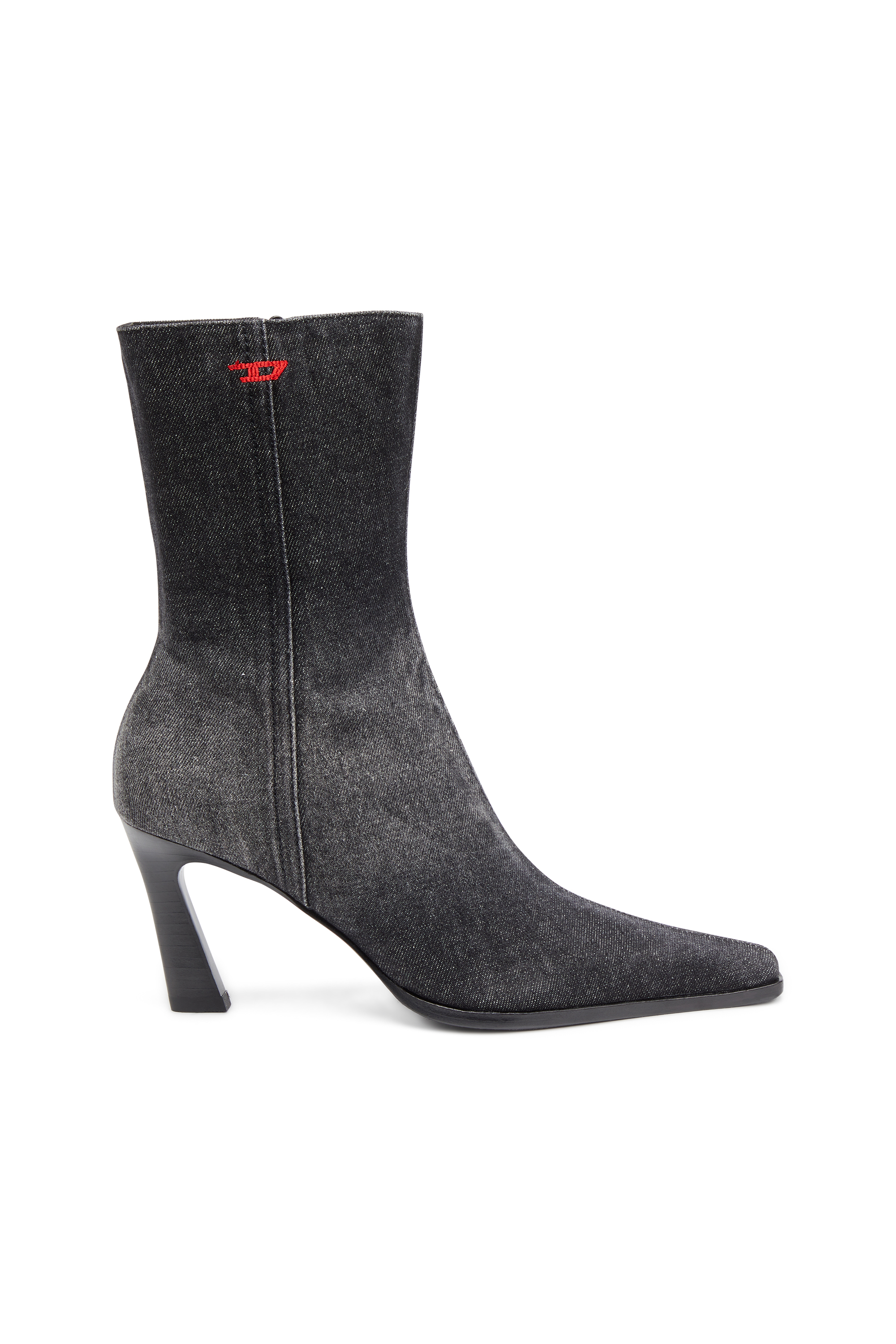 Diesel - D-ALLAS BT, Woman's D-Allas-Ankle boot in washed denim in Black - 1