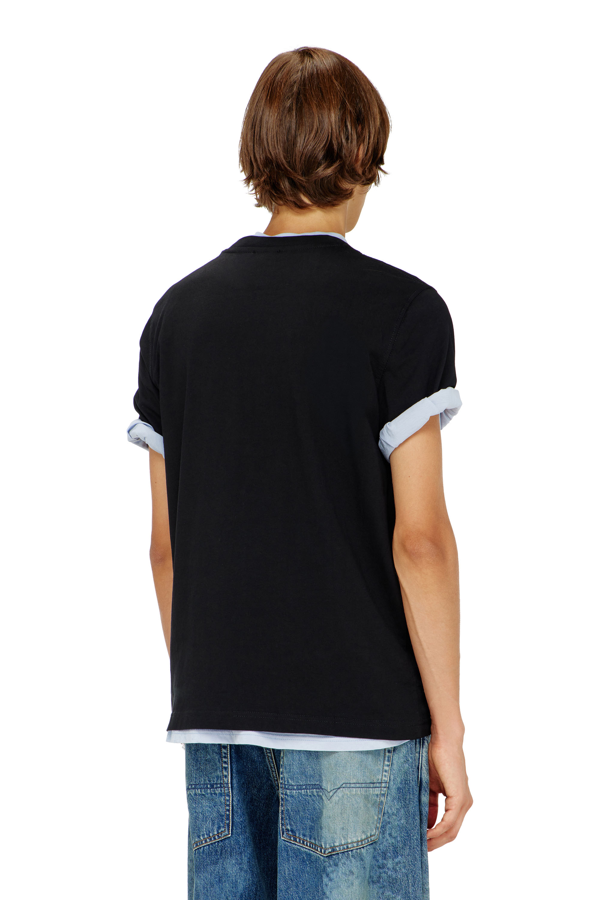 Diesel - T-ADJUST-Q7, Man's T-shirt with blurry Diesel logo in Black - 3