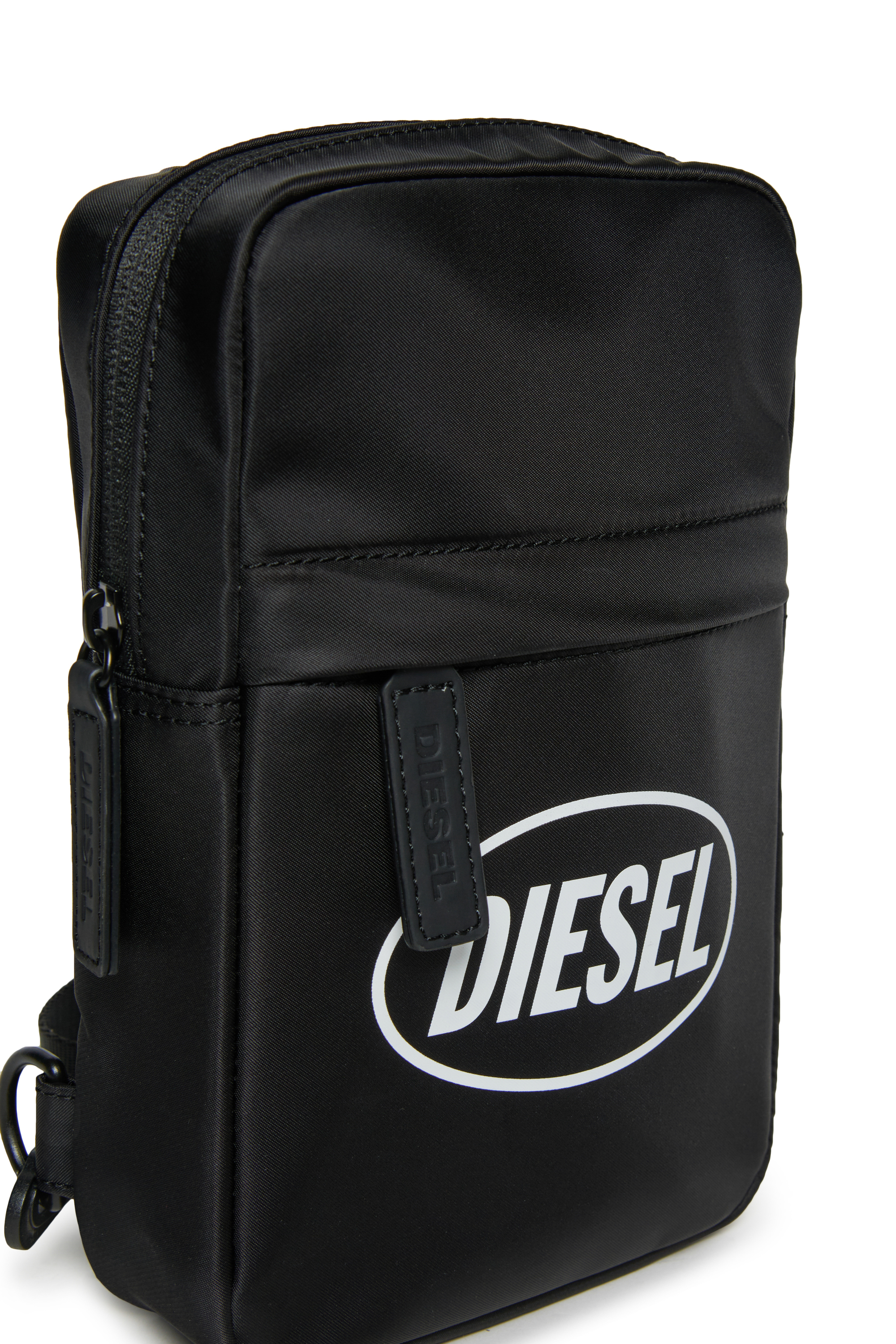 Diesel - WARREN, Man's WARREN Nylon bag with logo print in Black - 4