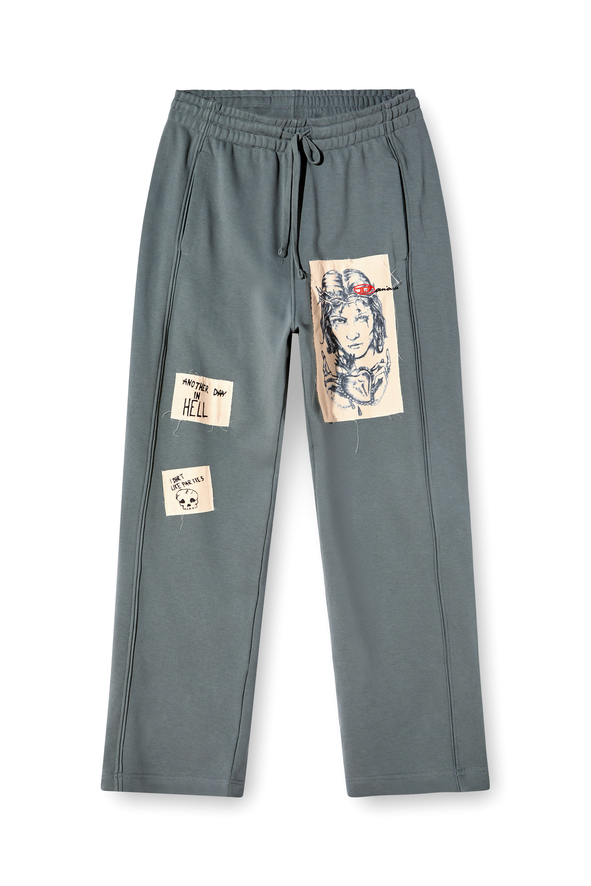 Diesel - P-MARTYANS-DD, Unisex's Track pants with tattoo patches in Grey - 7