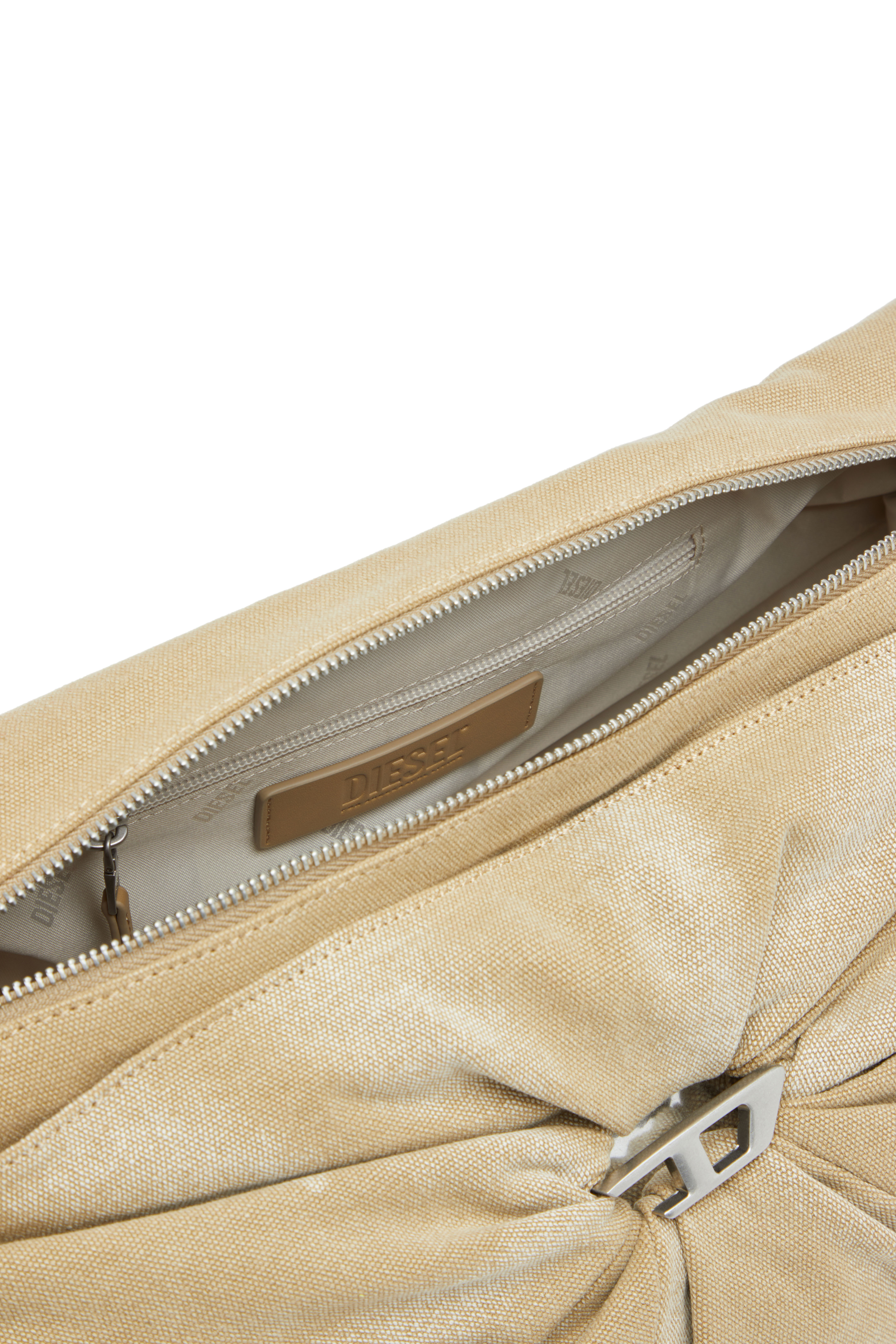 SCRUNCH-D CROSSBODY L, Beige Diesel - SCRUNCH-D CROSSBODY L, Woman's Scrunch-D L-Scrunched duffle bag in treated canvas in Beige - 3