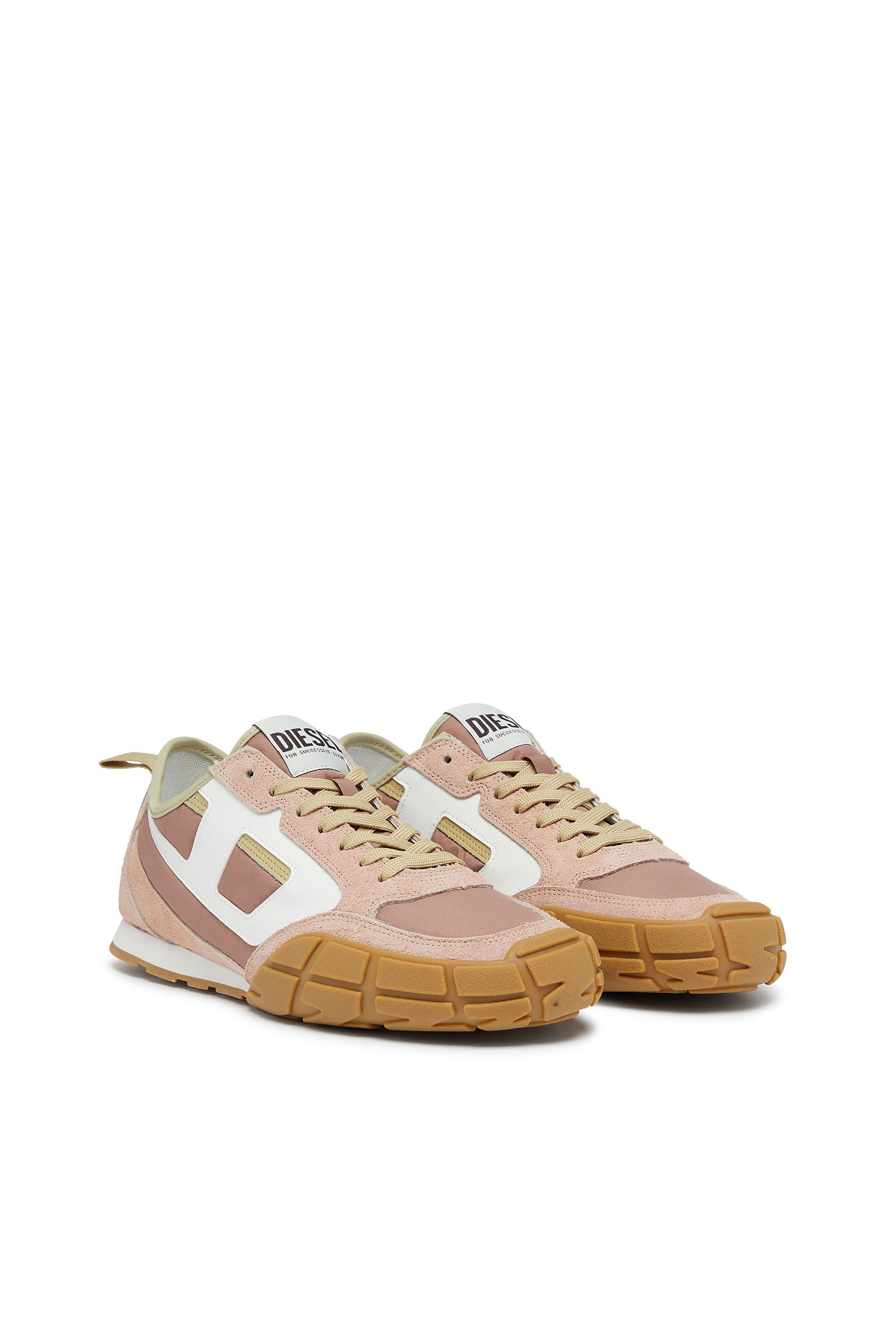 S-PAGODHA LOW W, Pink/White Diesel - S-PAGODHA LOW W, Woman's S-Pagodha-Sneakers in leather, suede and ripstop in Pink/White - 2