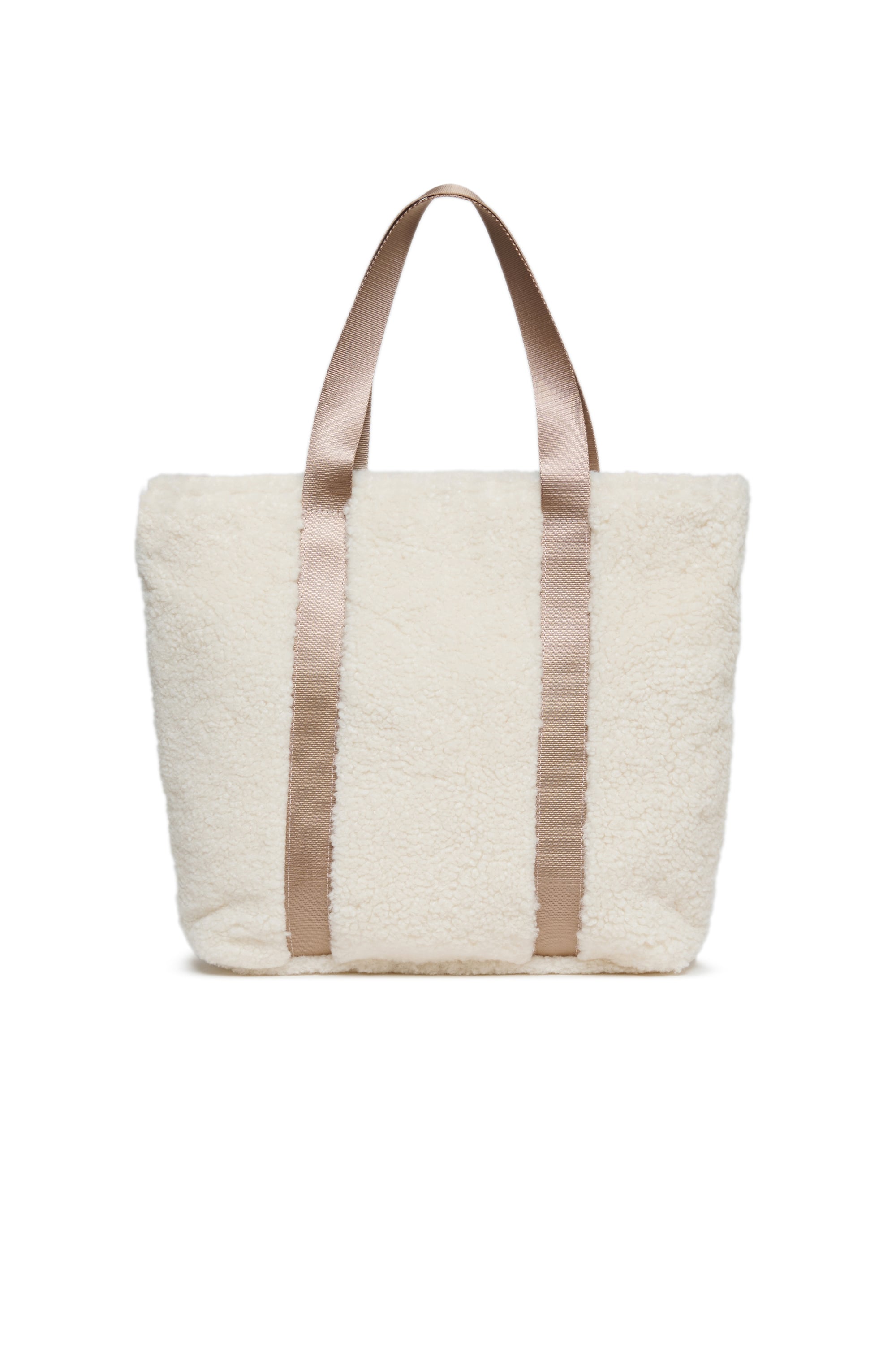 Diesel - WIXA, Woman's WIXA - Tote bag in teddy fleece in White - 2