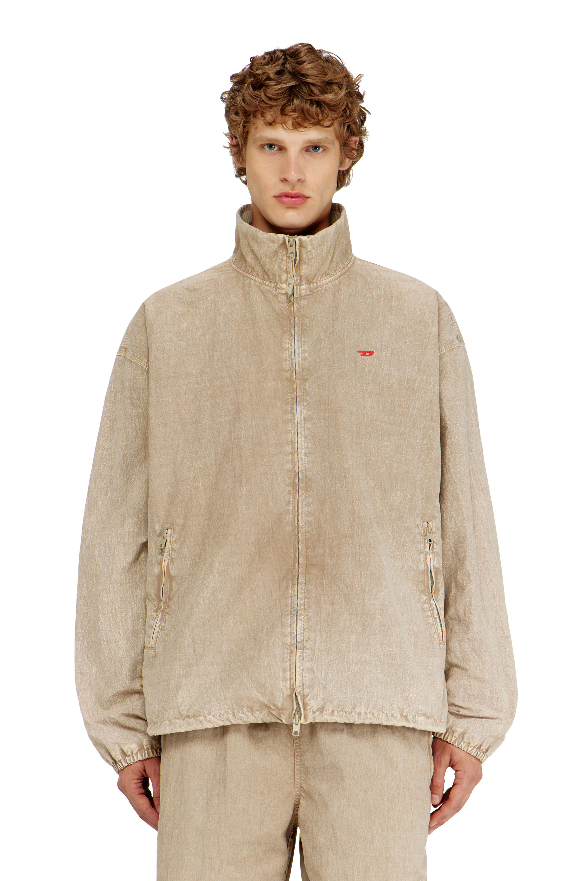 Diesel - J-CORSE-PLBH, Man's Treated taslan jacket with treated finish in Beige - 3