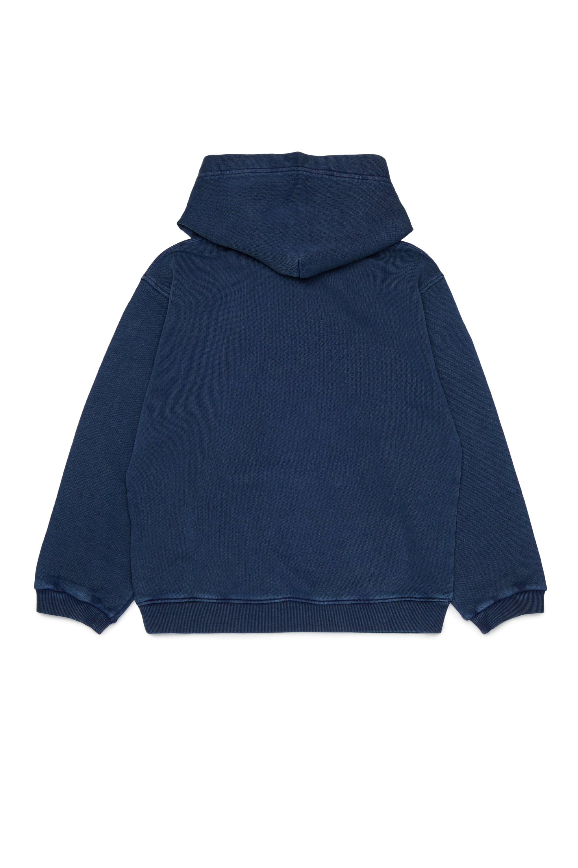 Diesel - STISEL OVER, Man's Hoodie with maxi logo print in Dark Blue - 2