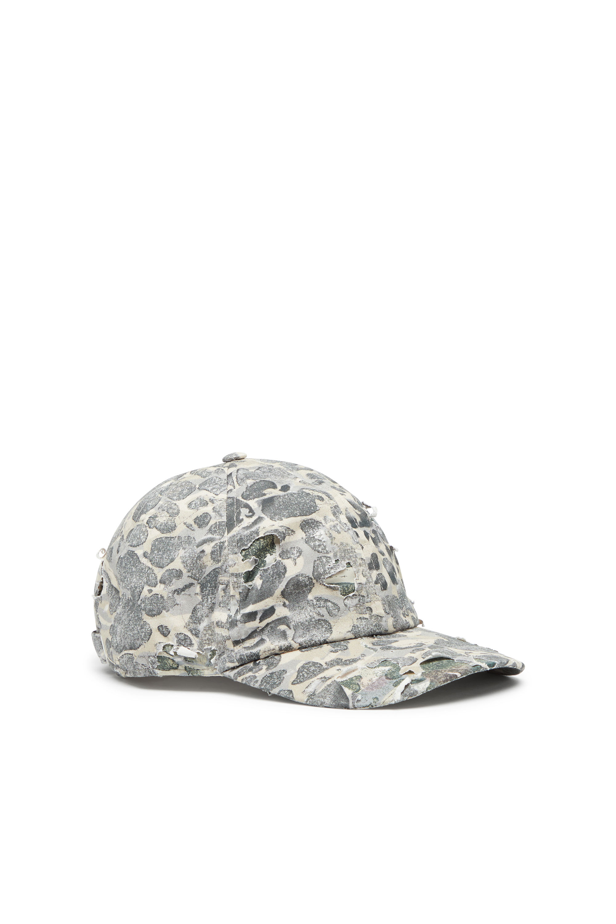 Diesel - C-STEVEN, Man Camo baseball cap with destroyed finish in Multicolor - Image 1