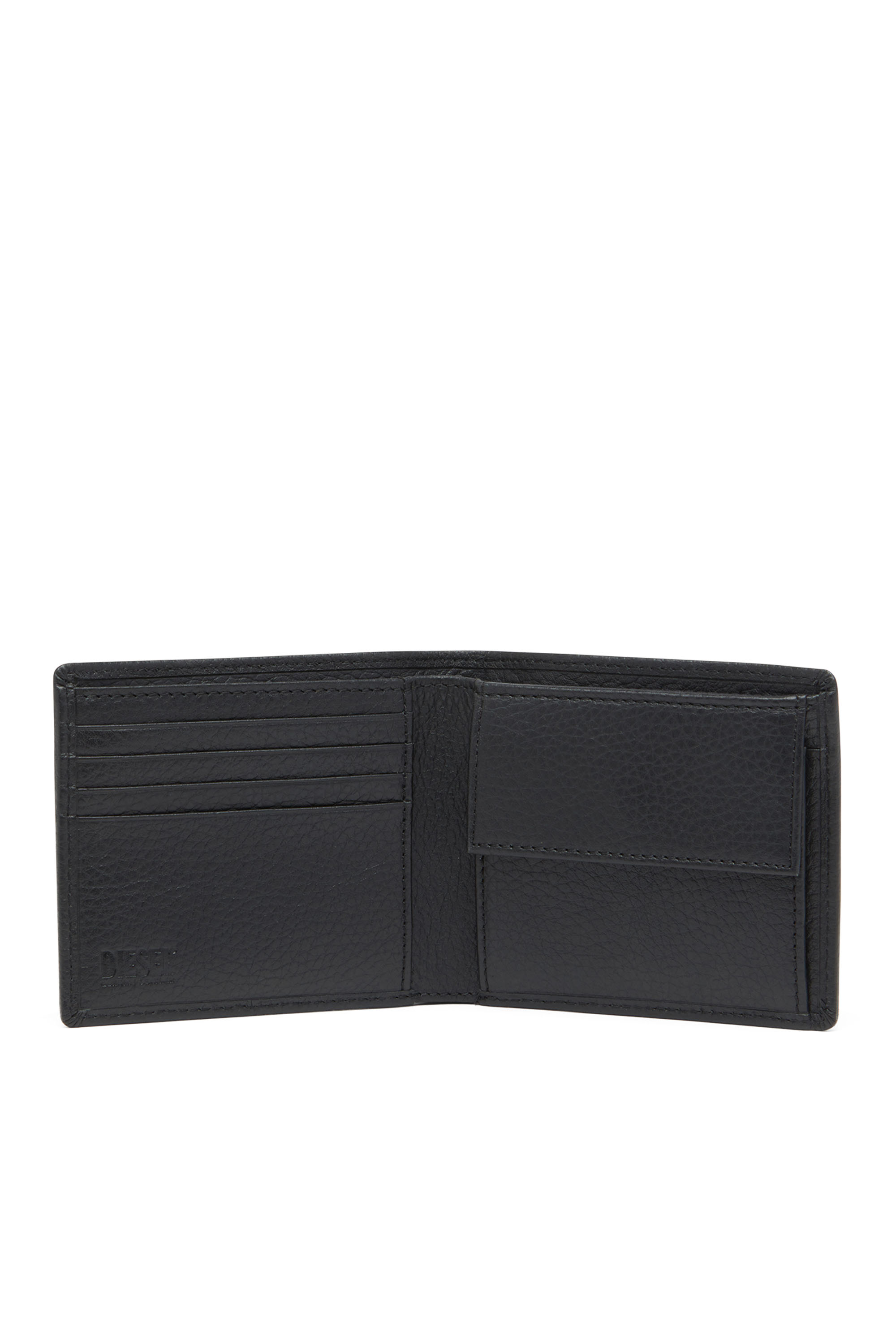 BI FOLD COIN S, Black Diesel - BI FOLD COIN S, Man's Bi-fold wallet in grainy leather in Black - 3