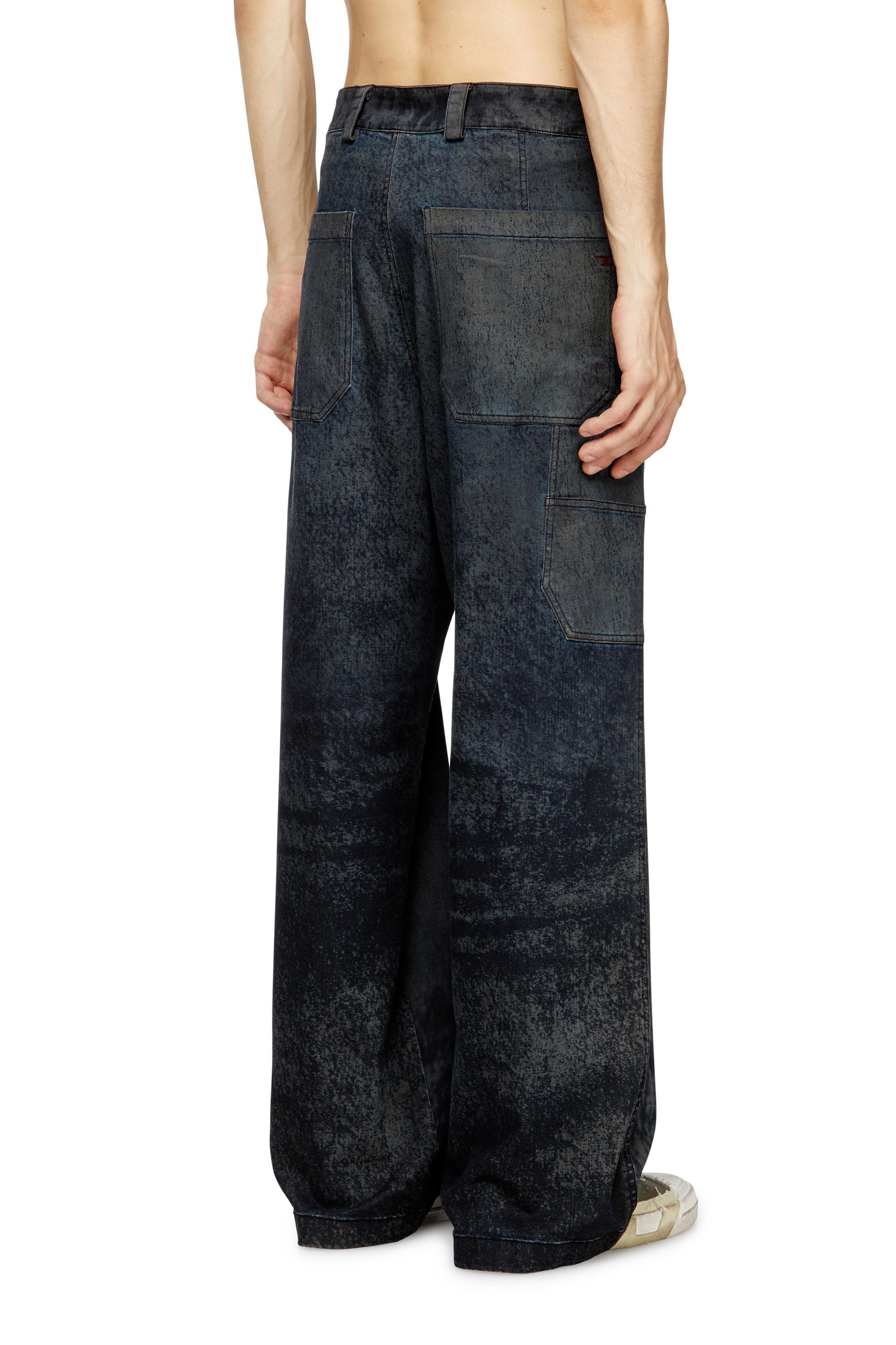P-LIVERY-B, Black Diesel - P-LIVERY-B, Man's Utility pants in cotton blend in Black - 4