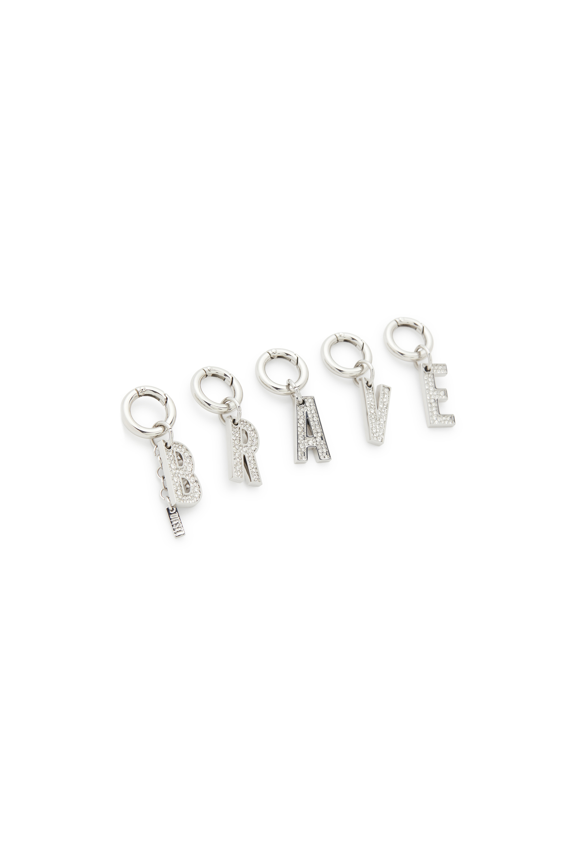 Diesel - CHARM-BRAVE, Woman's Metal BRAVE charms with rhinestones in Silver - 2