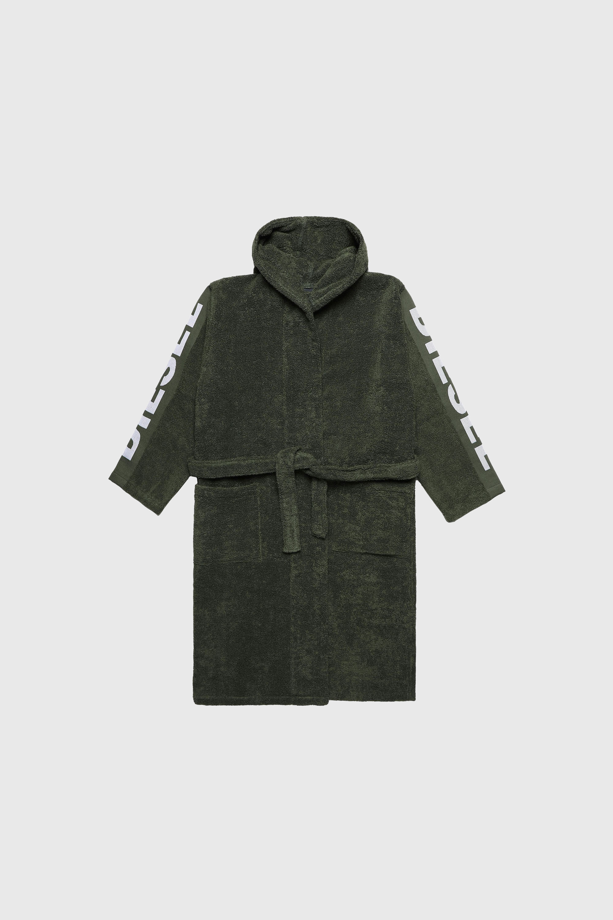 Diesel - ACC  SPORT LOGO CAP L/XL, Unisex's Bathrobe with hood SPORT LOGO, L/XL in Green - 2