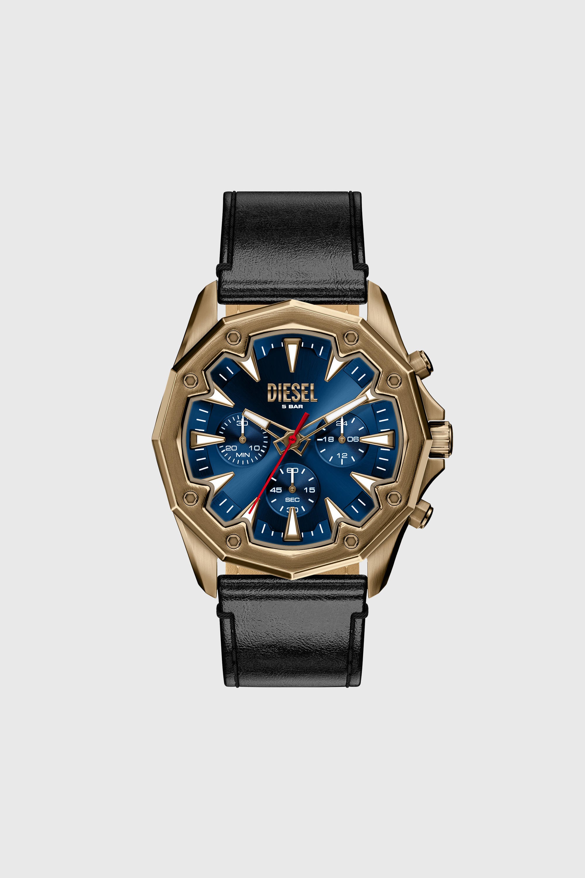 Stinger antique gold-tone leather watch