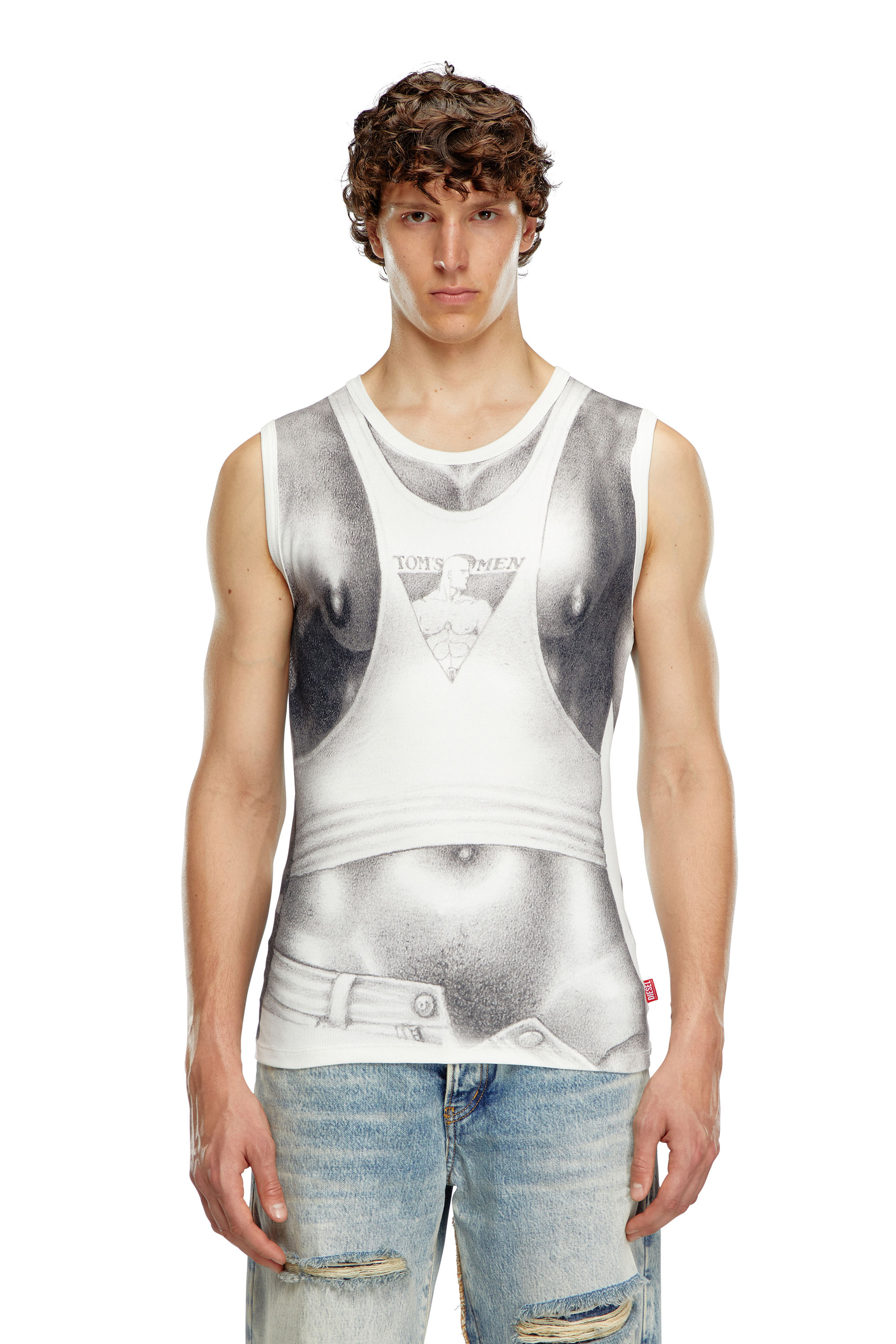 Diesel - PR-T-LIFTY-TOF, Unisex Tank top with all-over print in White - Image 3