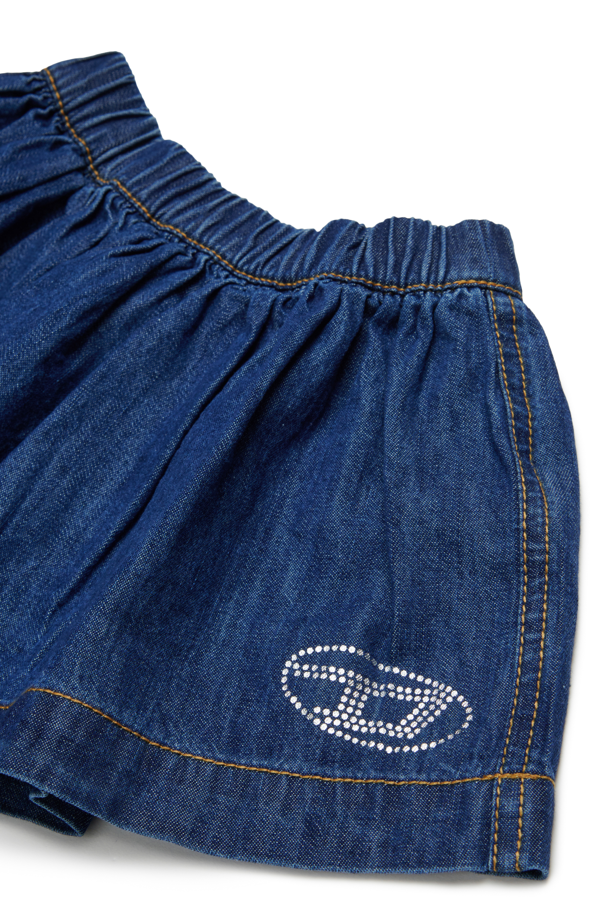 Diesel - GIPYB, Woman's Denim skirt with crystal Oval D logo in Blue - 3