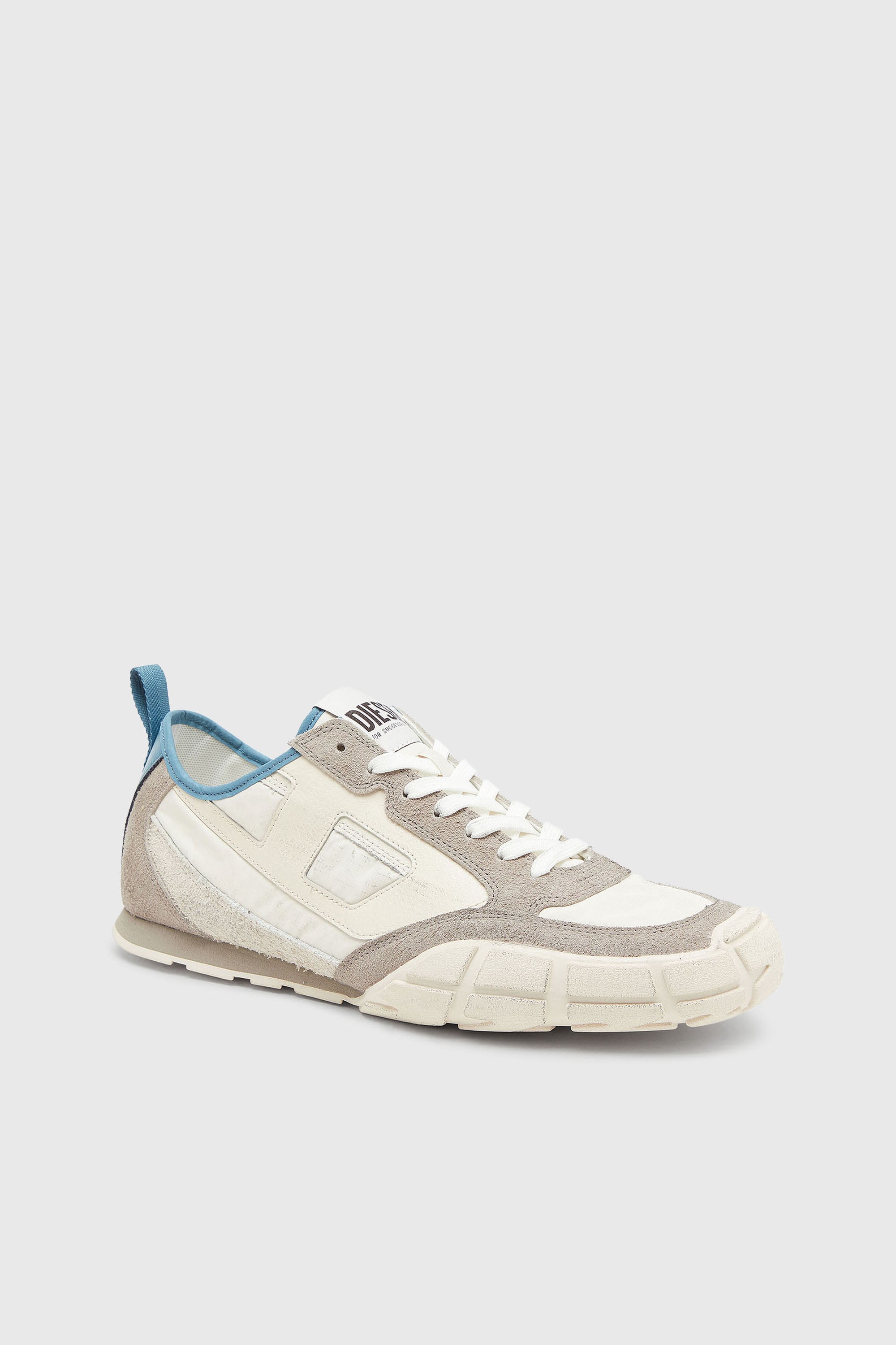 Diesel - S-PAGODHA LOW, Man's S-Pagodha - Sneakers in leather and nylon in White/Grey - 6