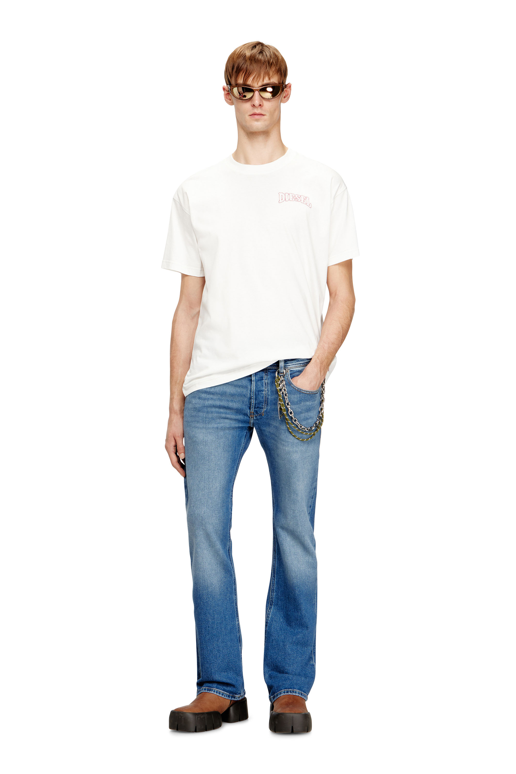 Diesel - T-NORM-V16, Man's Regular cotton T-shirt with Diesel embroidery in White - 1