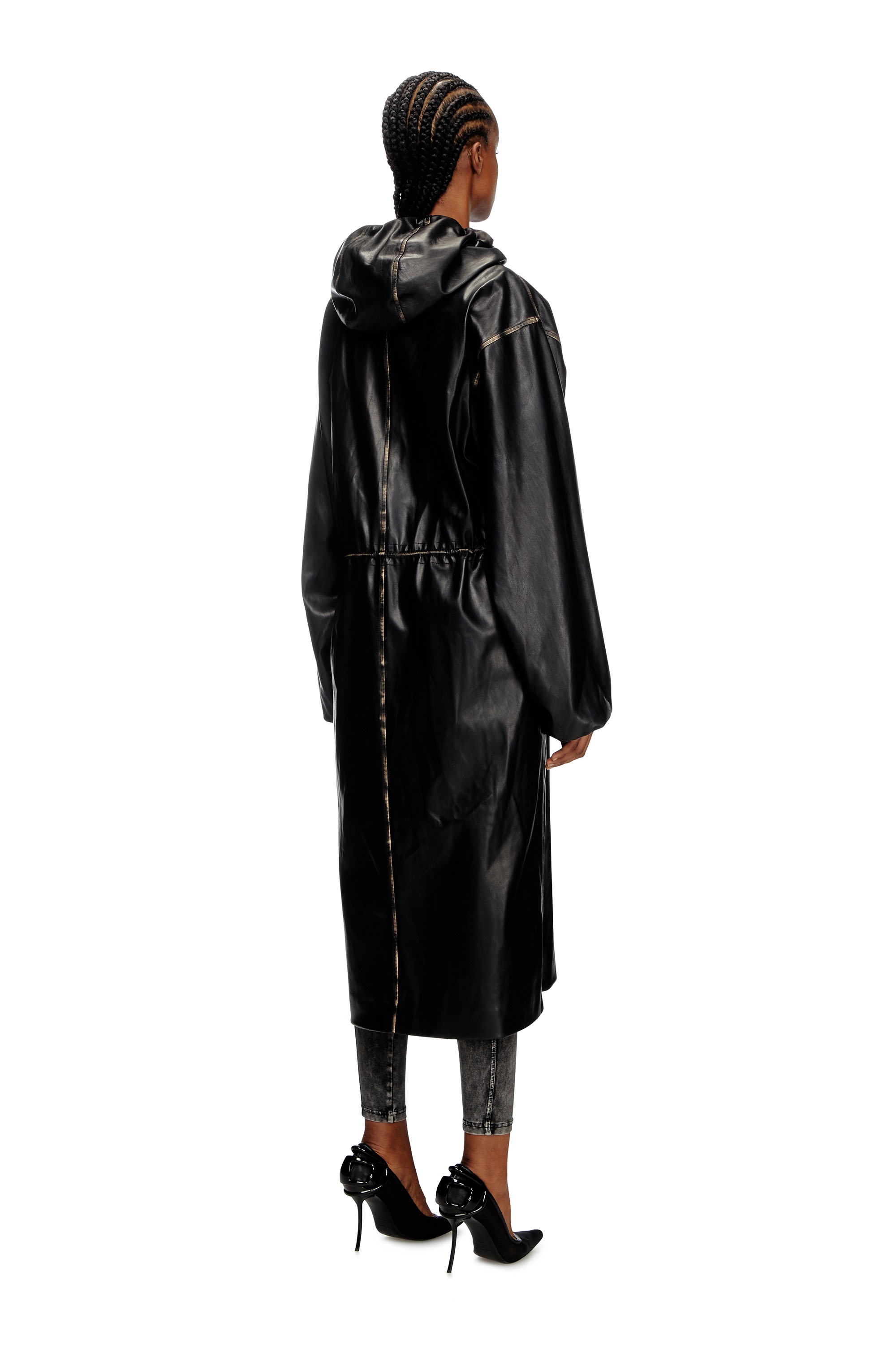 Diesel - G-LARY, Unisex's Distressed utilitarian hooded coat in Black - 1