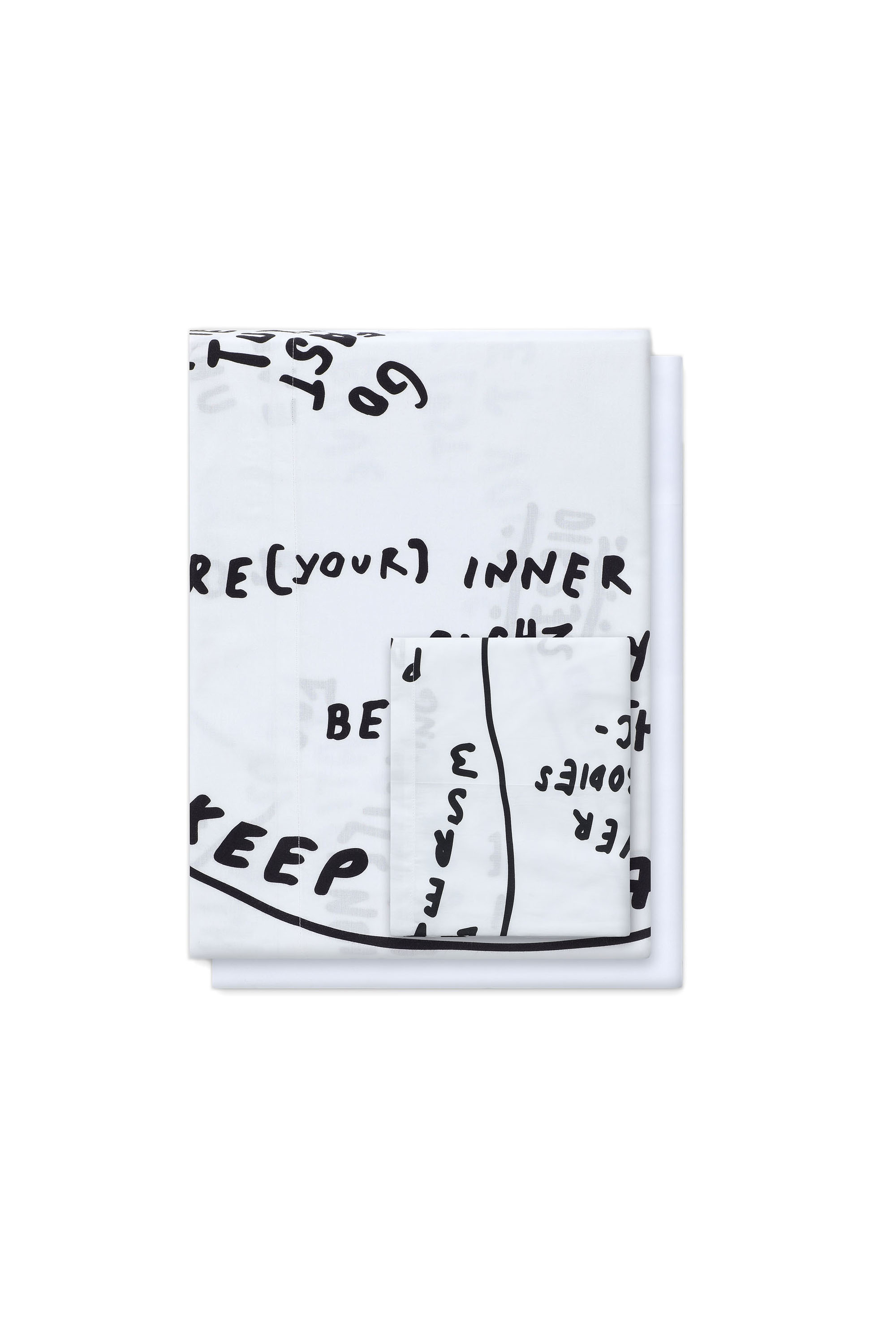 Diesel - 2004002 CLET SCRIBBLES  250X290 PR001, Unisex's Double bed sheets set SCRIBBLES in Black/White - 1