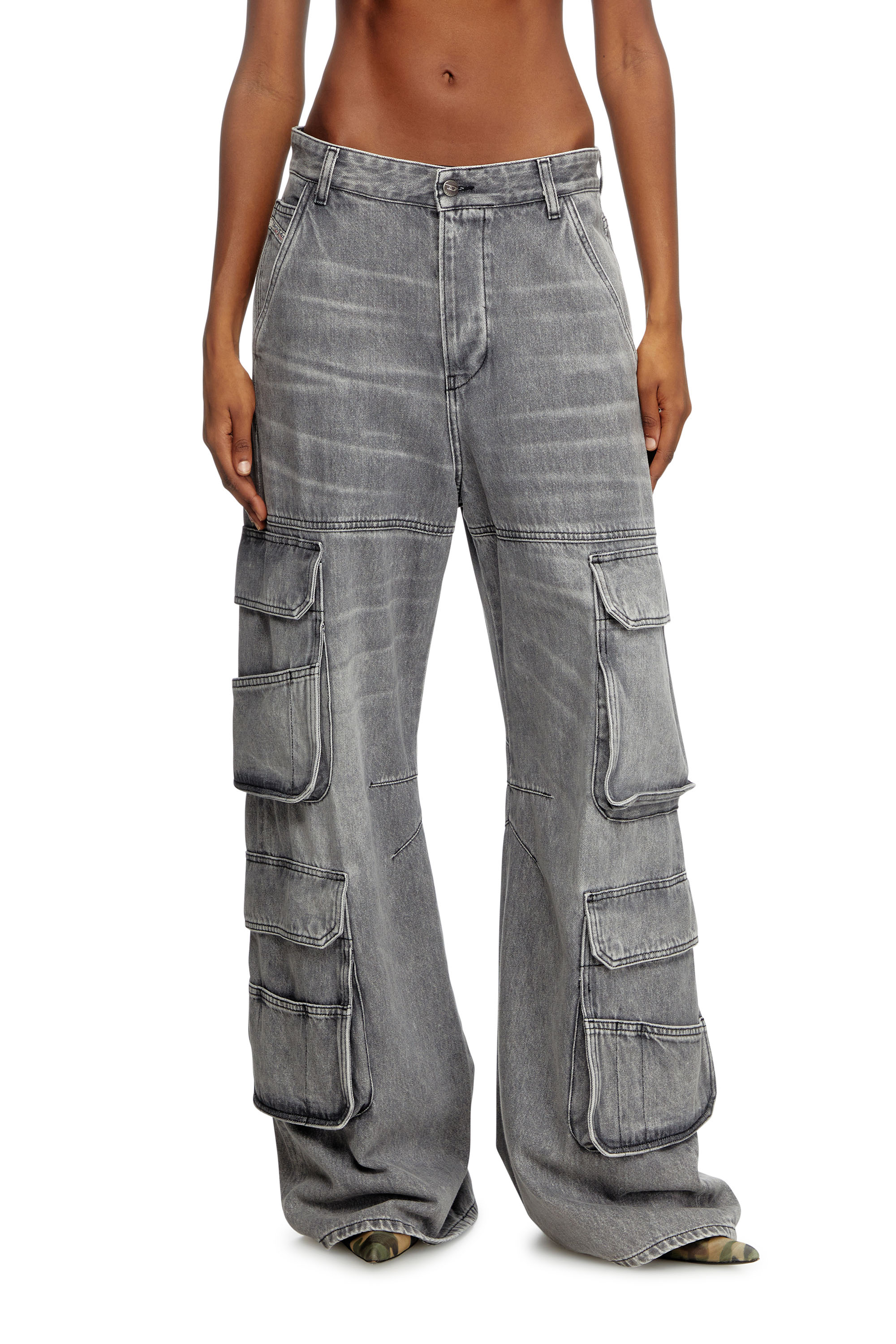 Relaxed Jeans 1996 D-Sire 0DCBE, Light Grey Diesel - Woman's Relaxed Jeans 1996 D-Sire 0DCBE, Light Grey - 3