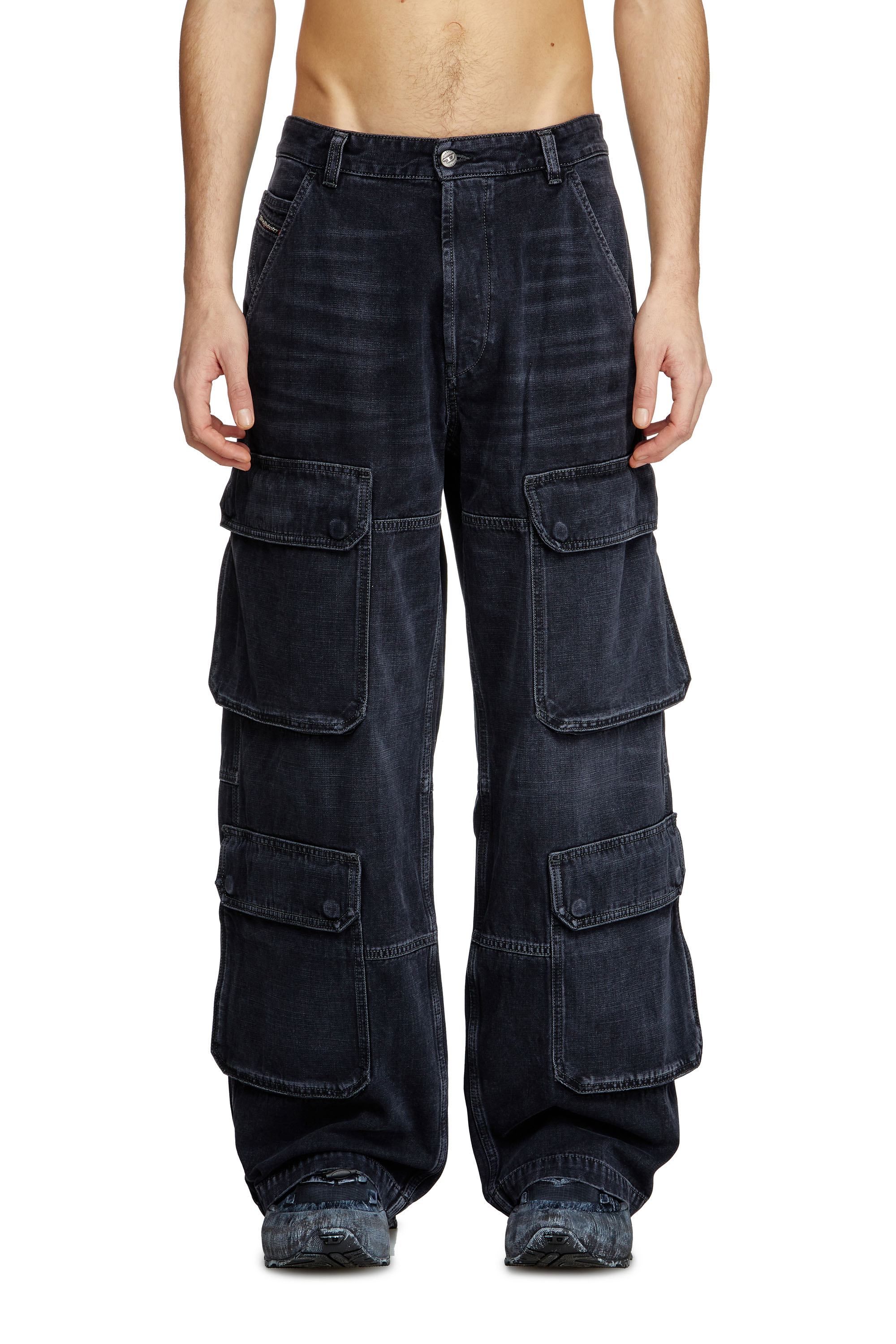 Relaxed Jeans D-Touch 007Z9, Black/Dark grey Diesel - Man's Relaxed Jeans D-Touch 007Z9, Black/Dark grey - 3