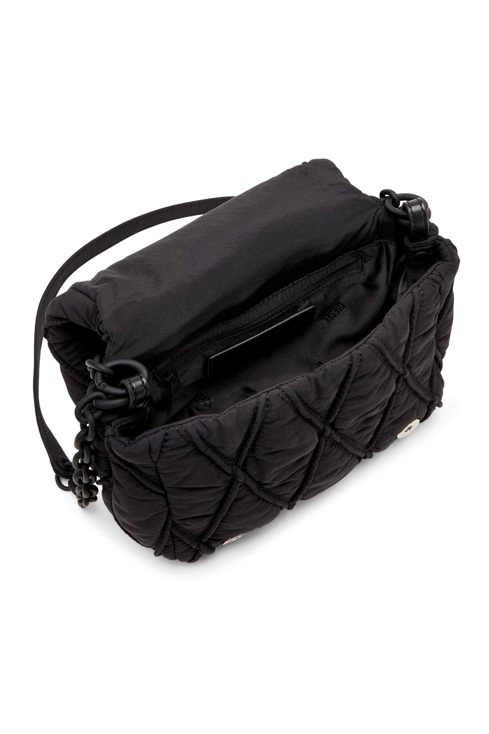 CHARM-D SHOULDER S, Black Diesel - CHARM-D SHOULDER S, Woman's Charm-D S-Small shoulder bag in quilted nylon in Black - 3