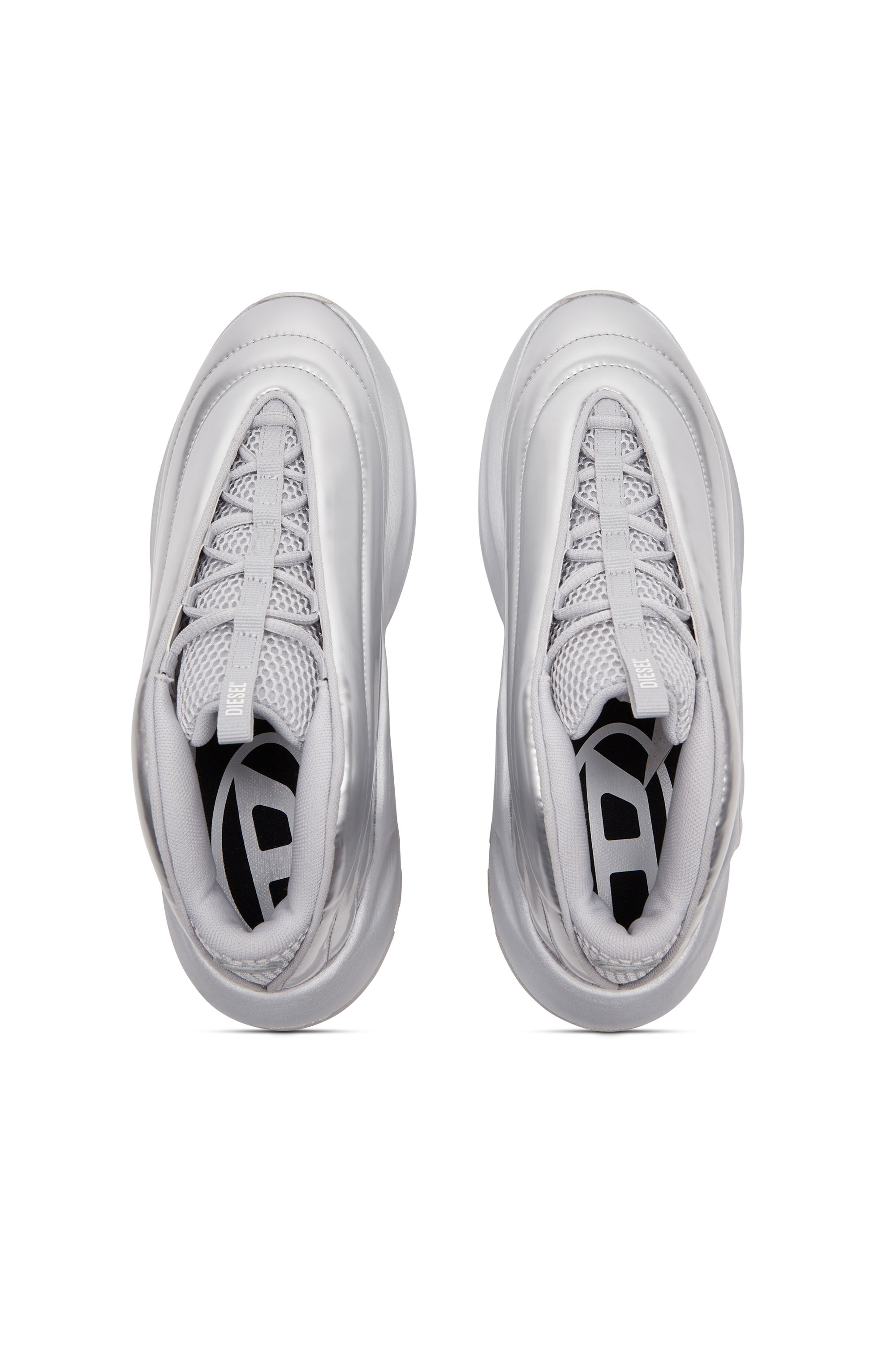 Diesel - S-D-RUNNER X, Unisex's S-D-Runner-Slip-on sneakers with Oval D instep in Silver - 4