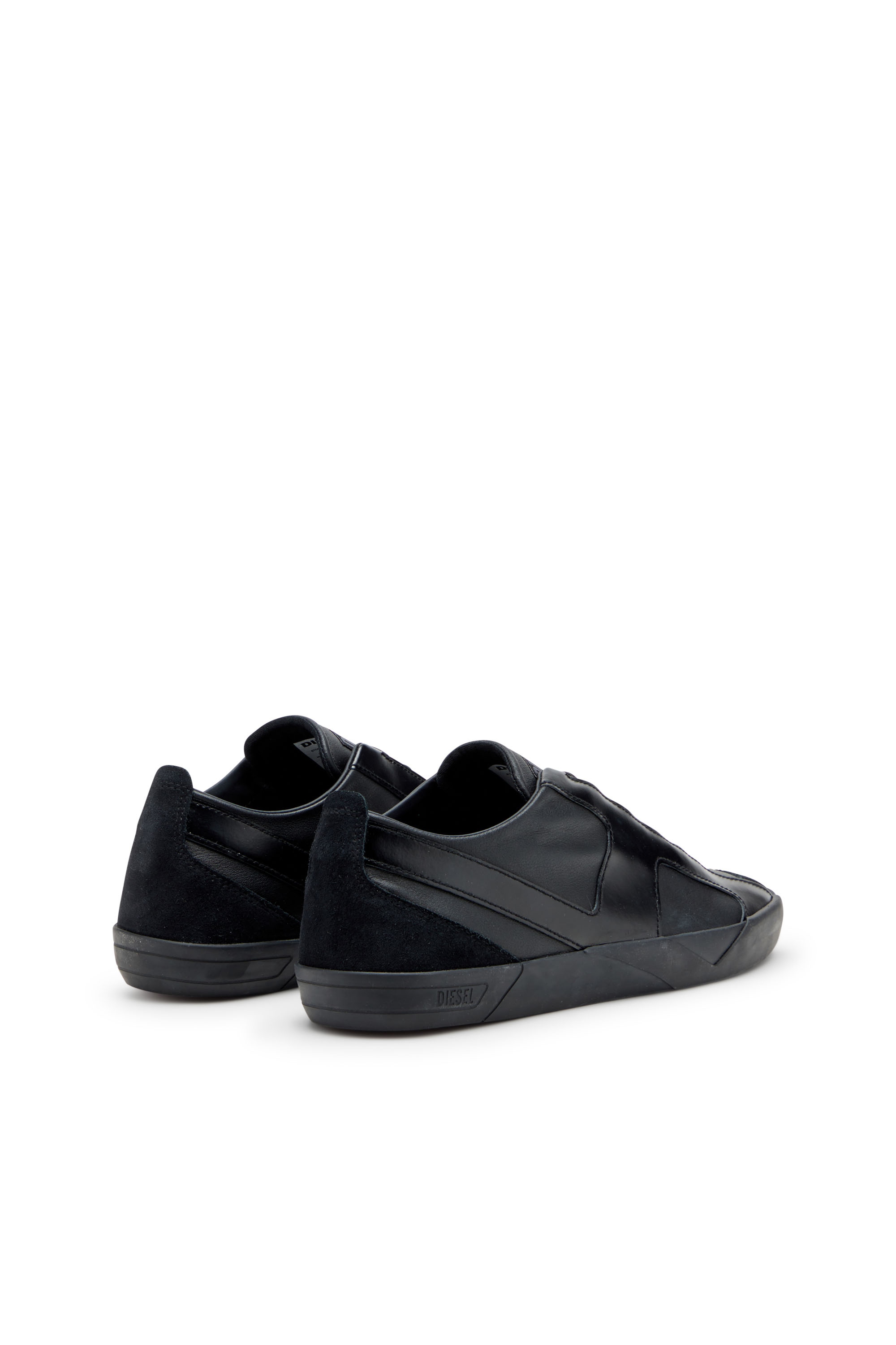 S-SLANTE-D LOW, Black Diesel - S-SLANTE-D LOW, Man's S-Slante-D-Sneakers in suede and leather with D logo in Black - 3
