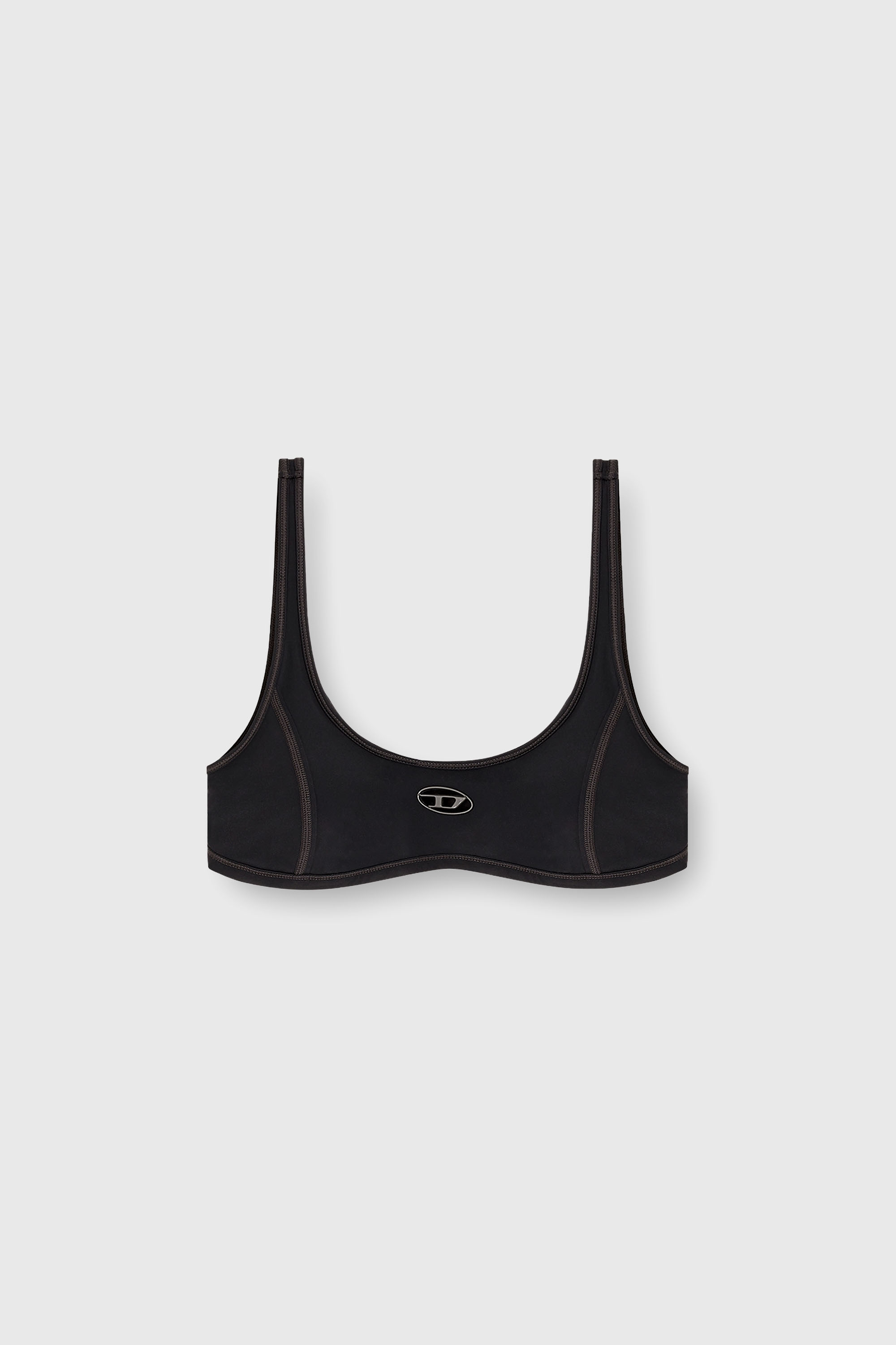Diesel - CHELSEA-UTLT, Woman's Sports bra with cut-out logo in Black - 2