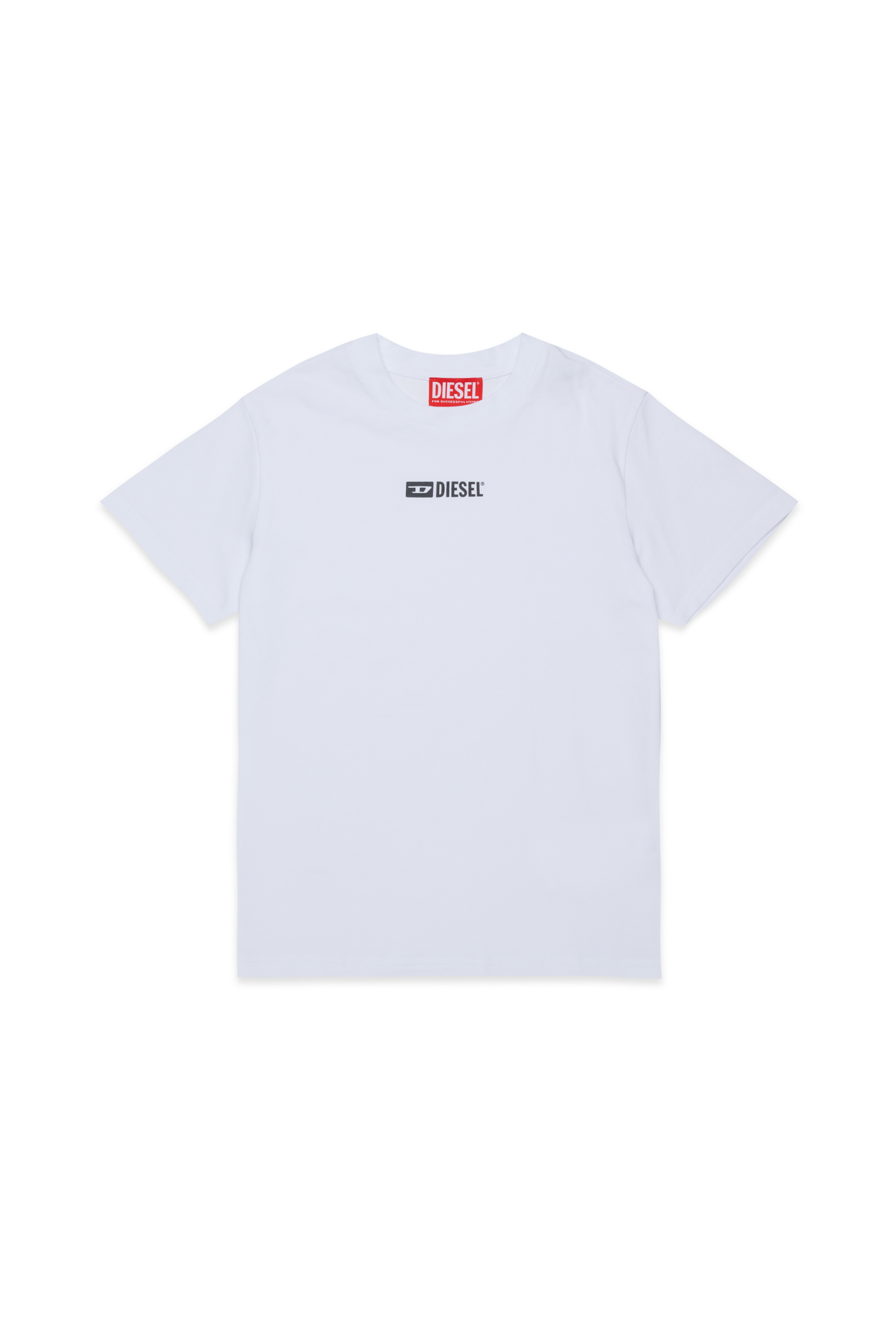 Diesel - UTTER, Man's T-shirt in stretch cotton with logo print in White - 1