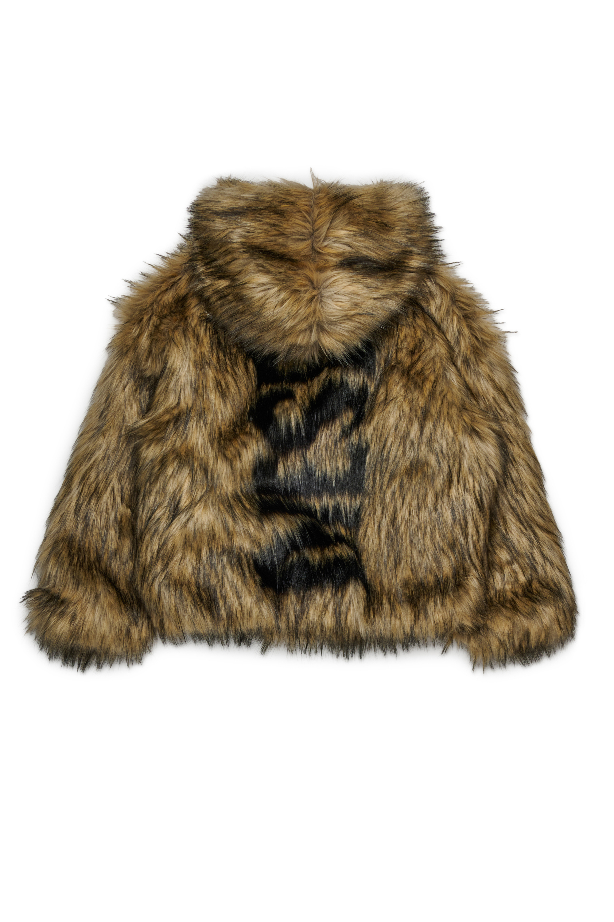 Diesel - JFURLY, Woman's Faux fur jacket with logo in Brown - 2