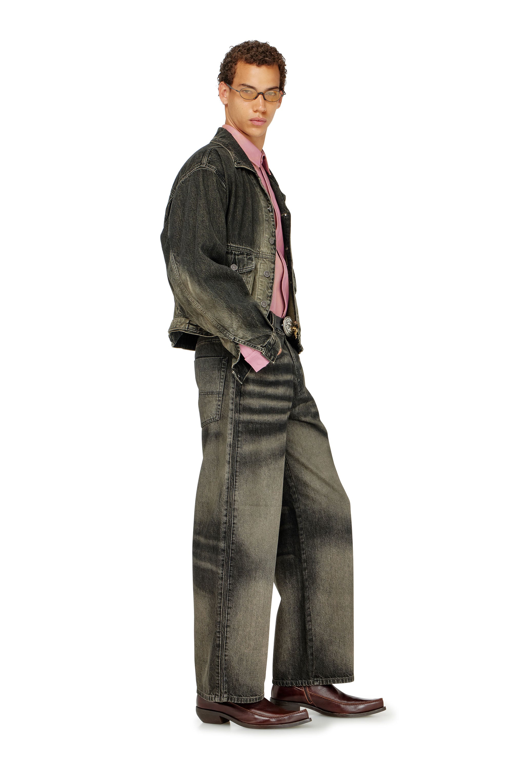 Diesel - Unisex's Relaxed Jeans 1982 D-Hakou 09R33, Black/Dark grey - 3