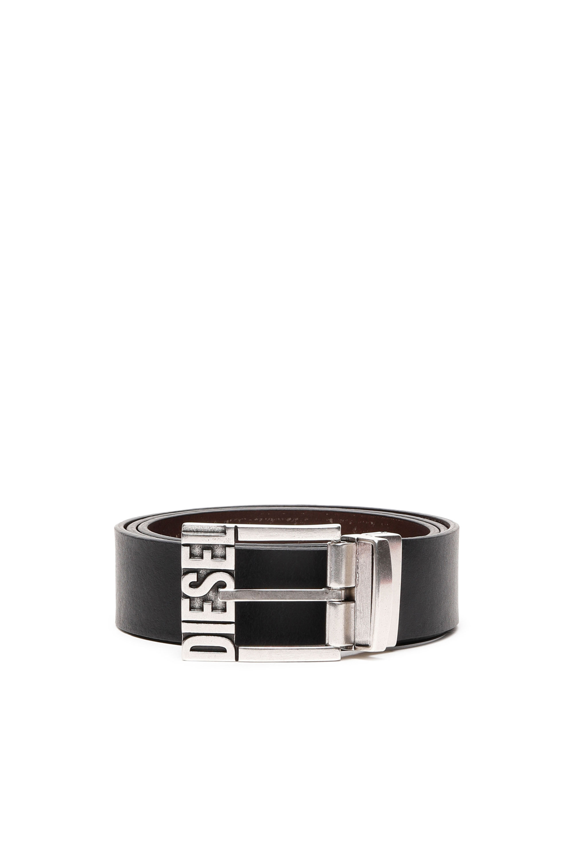 Diesel - B-SHIFT II, Man's 3.4cm reversible leather belt in Black/Brown - 1
