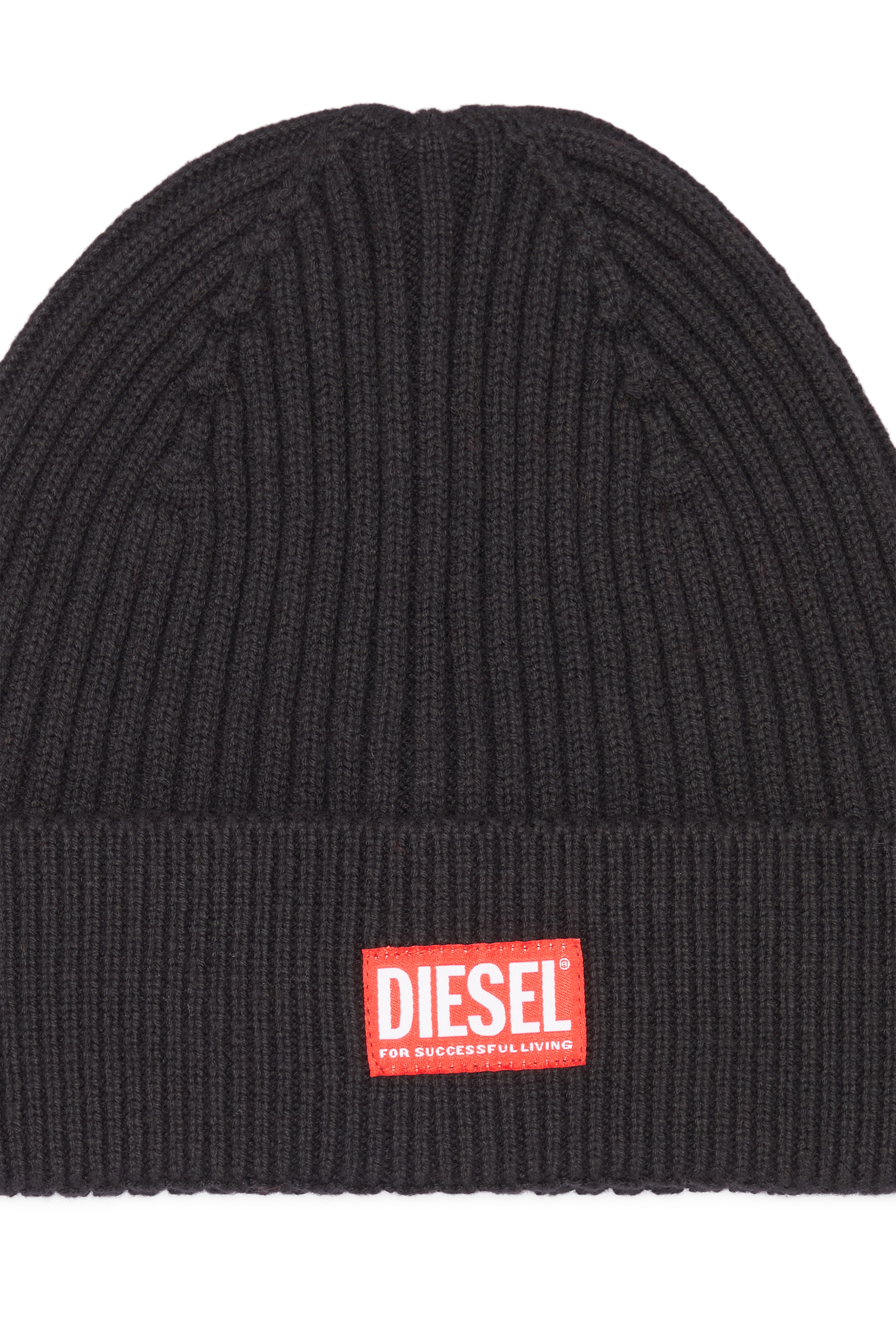 K-CODER-H 2X2, Black Diesel - K-CODER-H 2X2, Unisex's Ribbed beanie with logo patch in Black - 3
