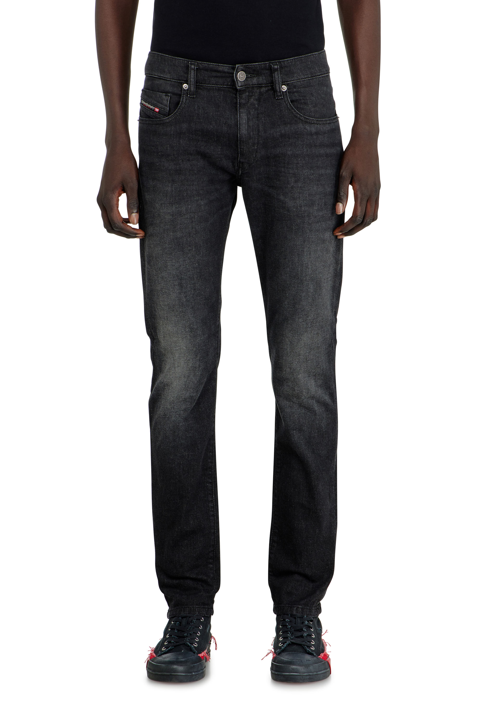 Diesel - Man's Slim Jeans 2019 D-Strukt 0DBDT, Black/Dark grey - 4